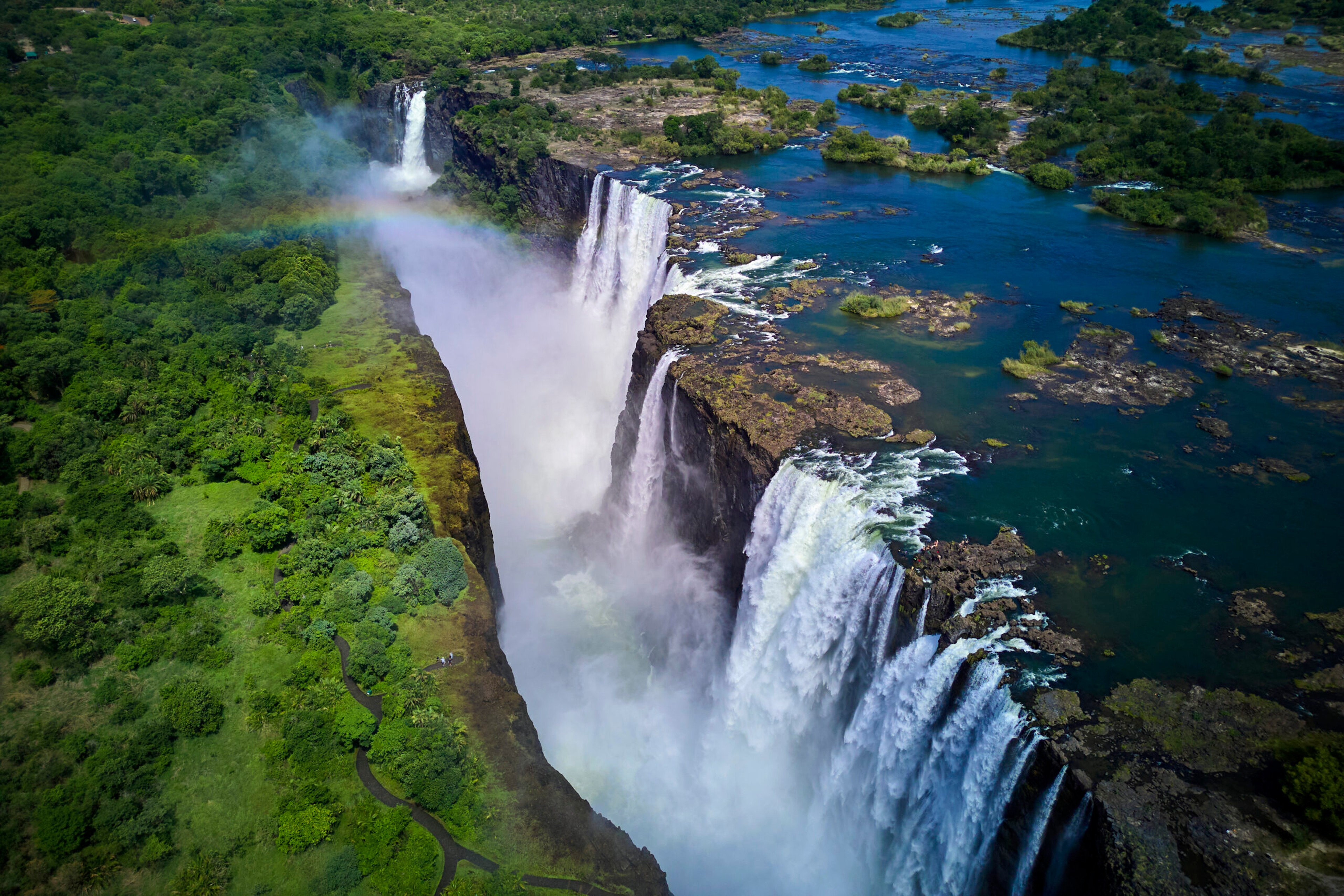 Victoria Falls, on the Zambezi River, is a UNESCO Heritage site. It will be among the destinations on Silversea's 2027 World Cruise./Getty Images