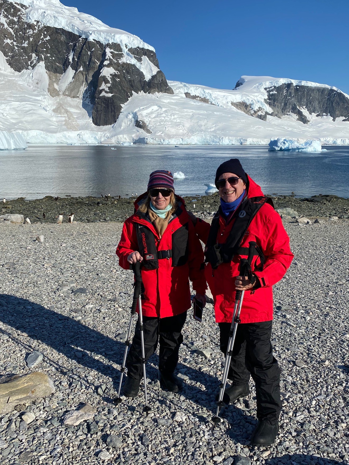 Silversea guests Steve and Janet Randall are all geared up for Antarctica