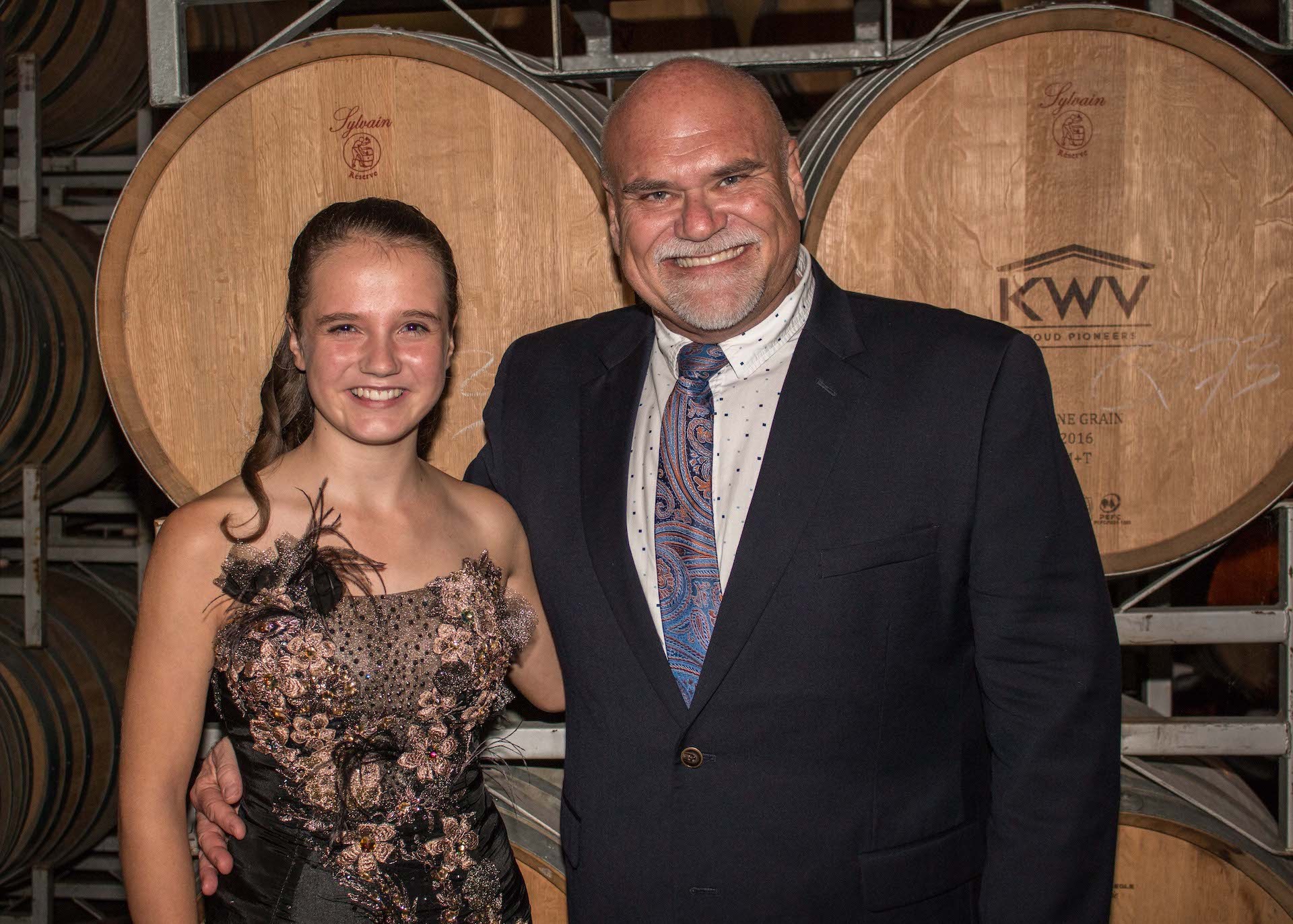 Jannie Cloete with Dutch soprano Amira Willighagen, winner of the 2013 edition of "Holland's Got Talent" and who performed for Silversea guests in Cape Town, South Africa.