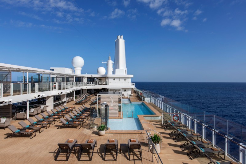 The pool deck on Silver Ray and Silver Nova showcase a new innovation in design