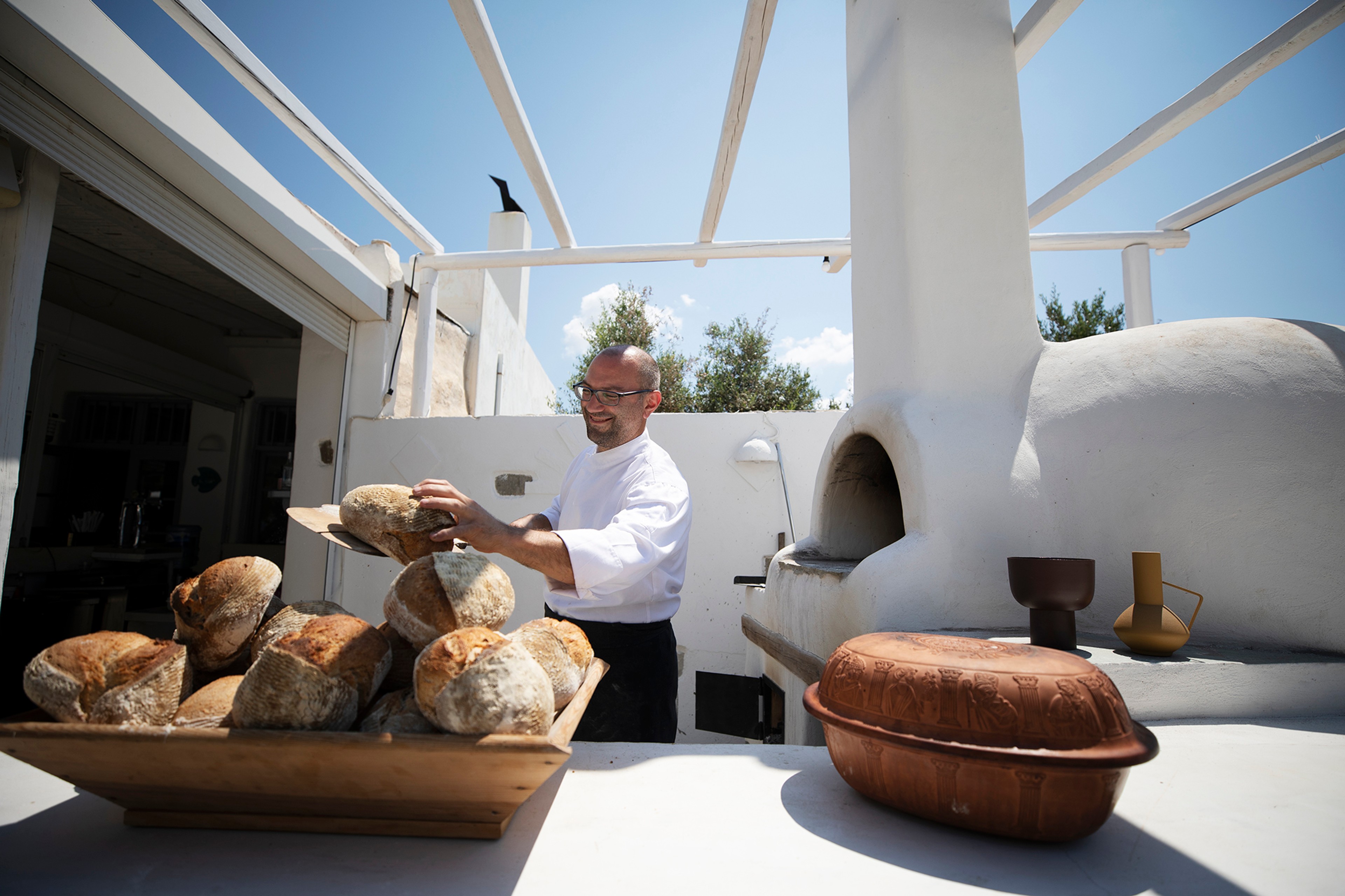The art of breadmaking at Thalassamou, on the Greek island of Paros, ascends to new heights. /Lucia Griggi for Silversea