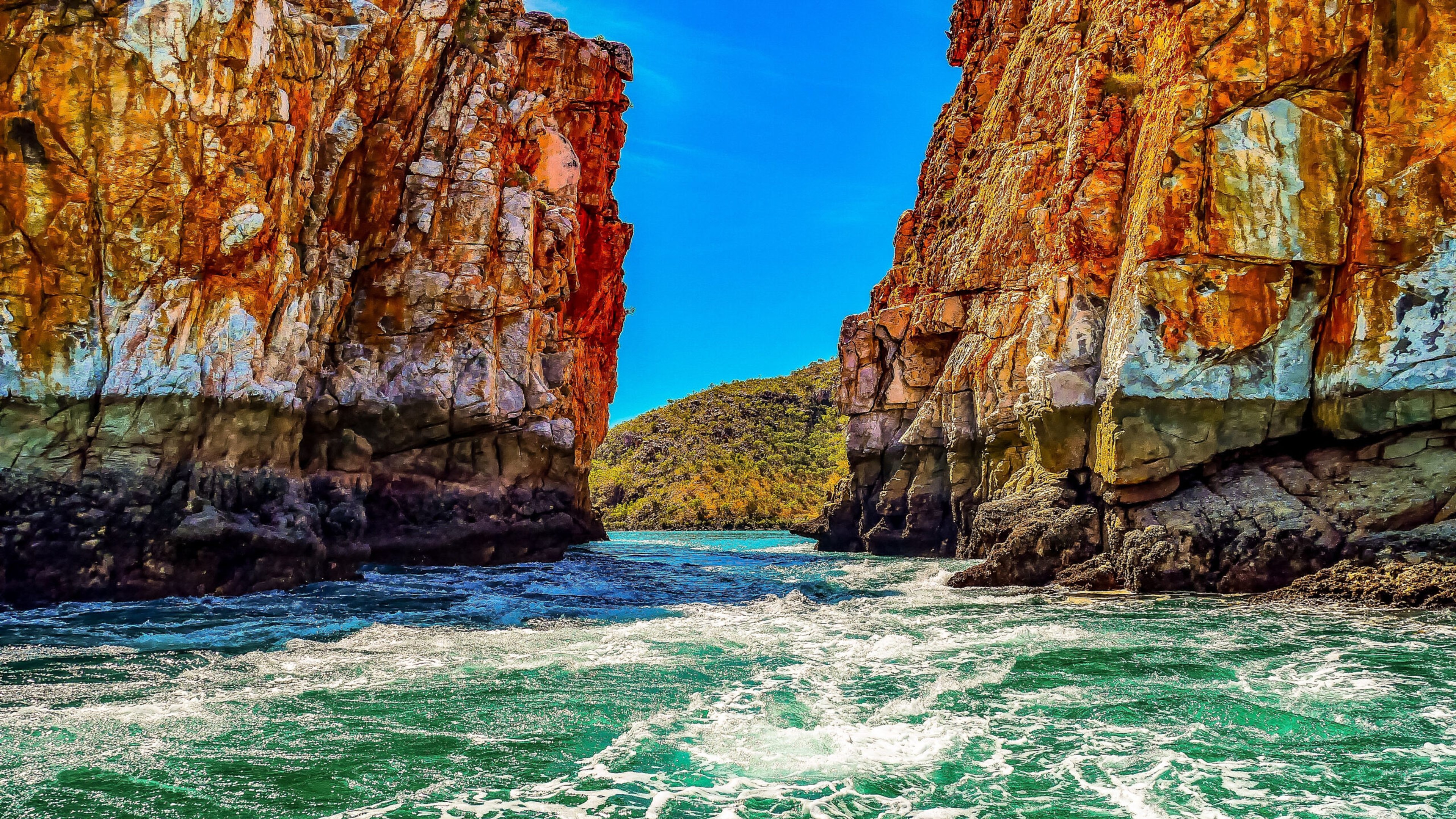 A scenic view of the Horizontal Falls in the islands of the Kimberley Region of Western Australia/Getty Images