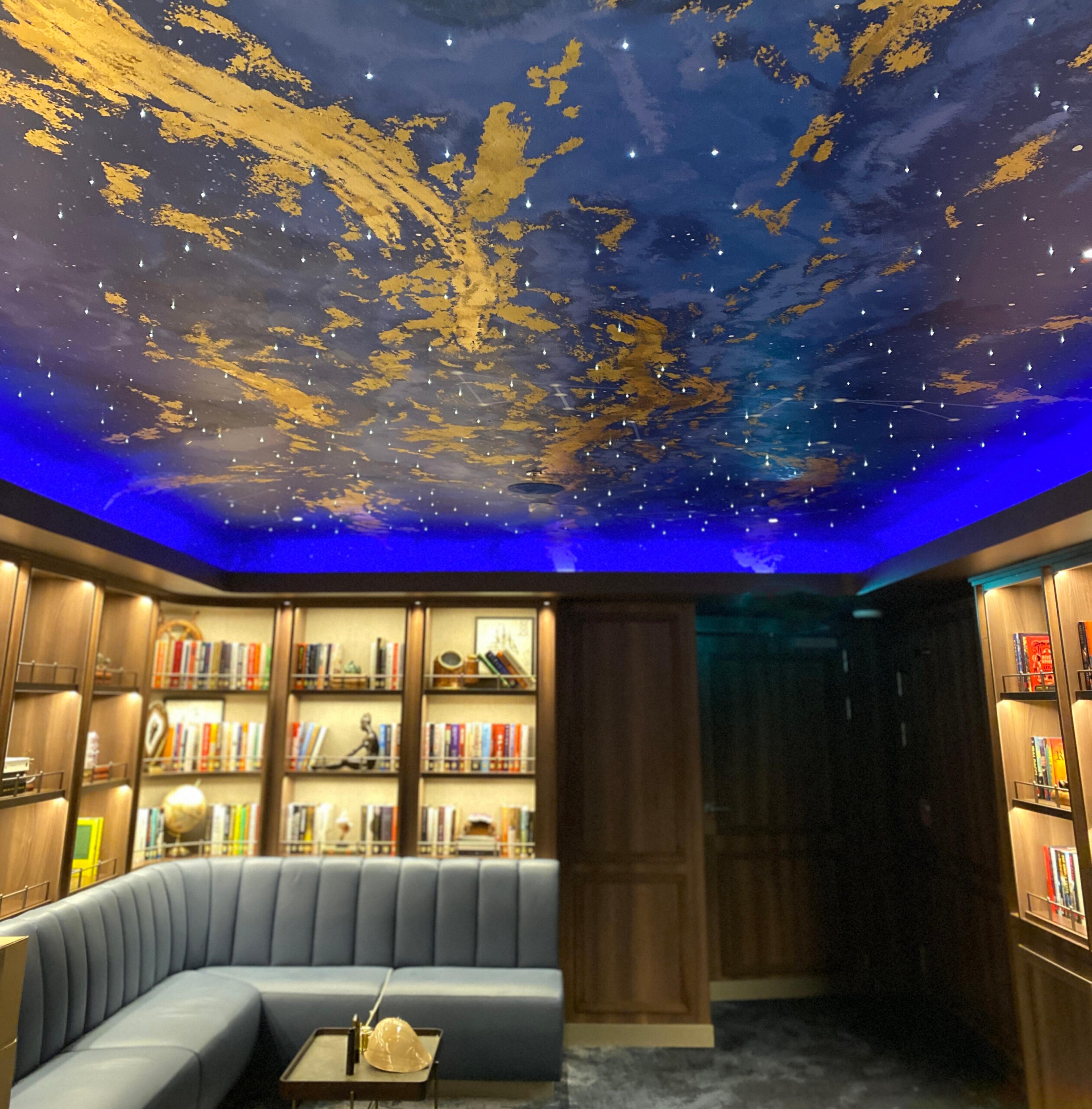 The ceiling, by Artur Sulla, was created just for the library on Silver Nova./Photo courtesy ICArt
