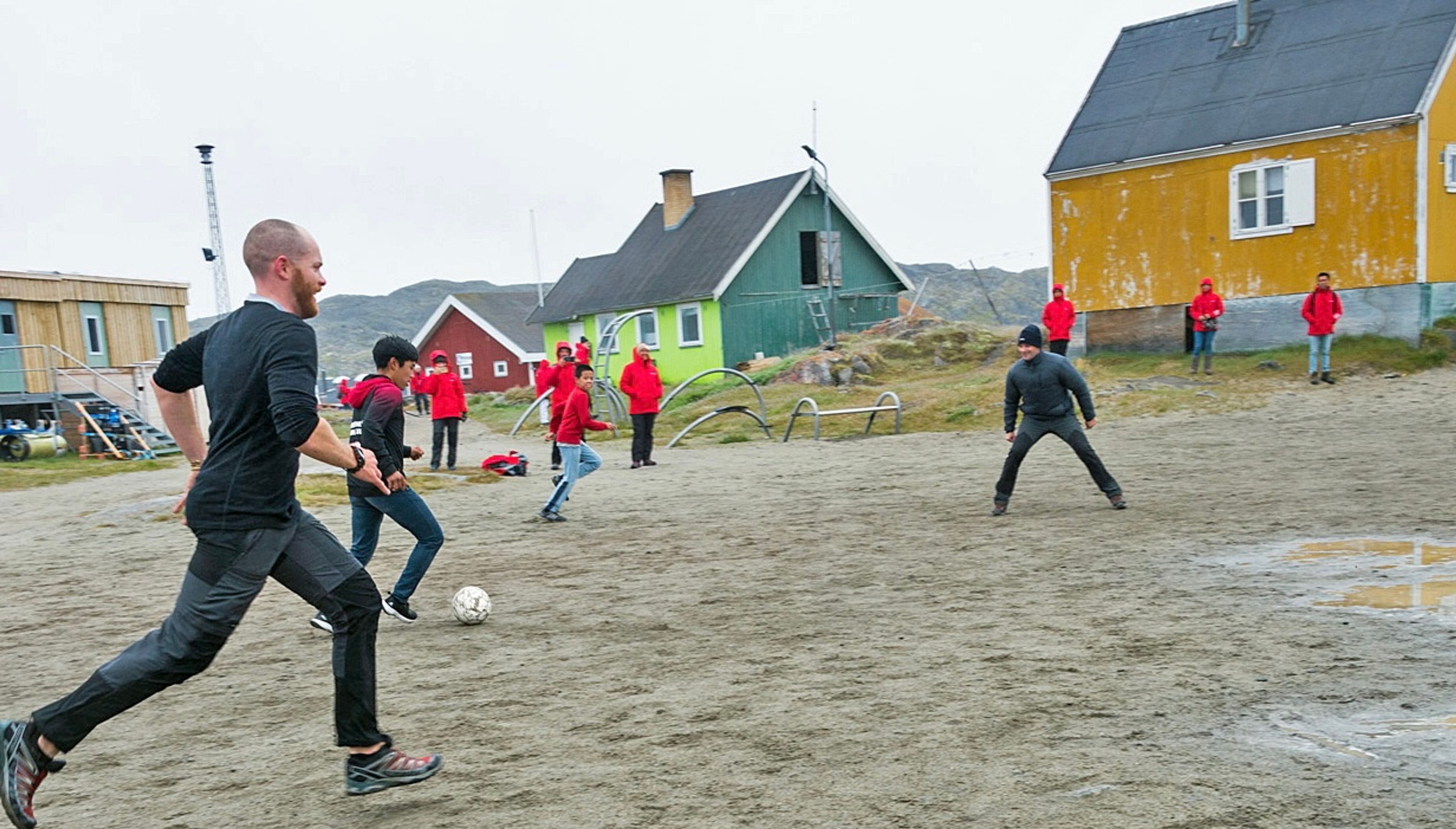 Soccer games break out with residents of Itilleq, Greenland./Photo by David Swanson for Silversea