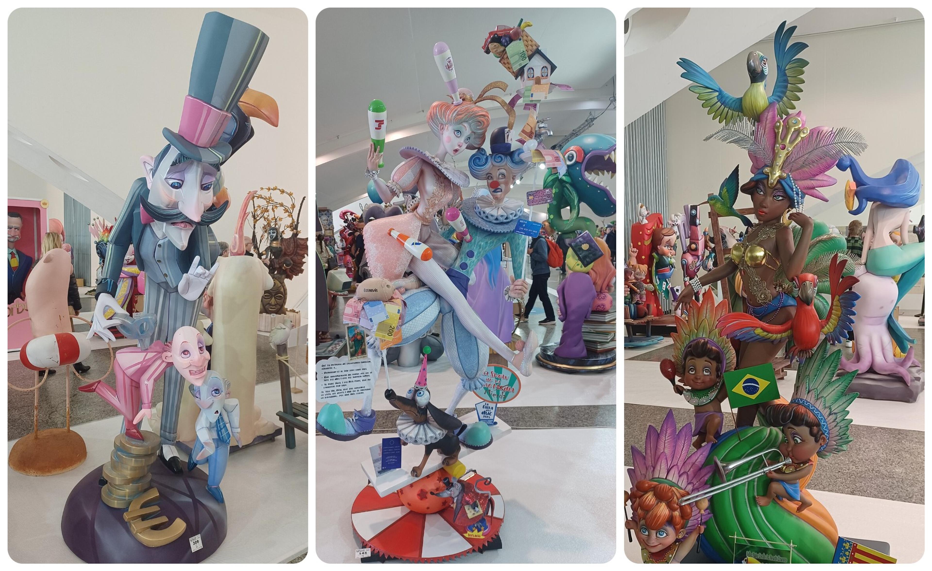 Ninots from 2025 at the City of Arts and Sciences in Valencia, Spain/Wikimedia Commons photos by Simon Burchell