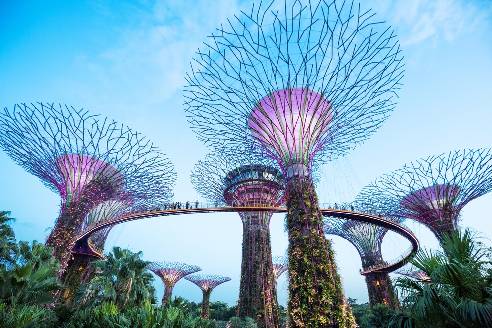 Gardens by the Bay in Singapore; in the hit movie Crazy Rich Asians, it hosted an elaborate wedding reception. /Shutterstock