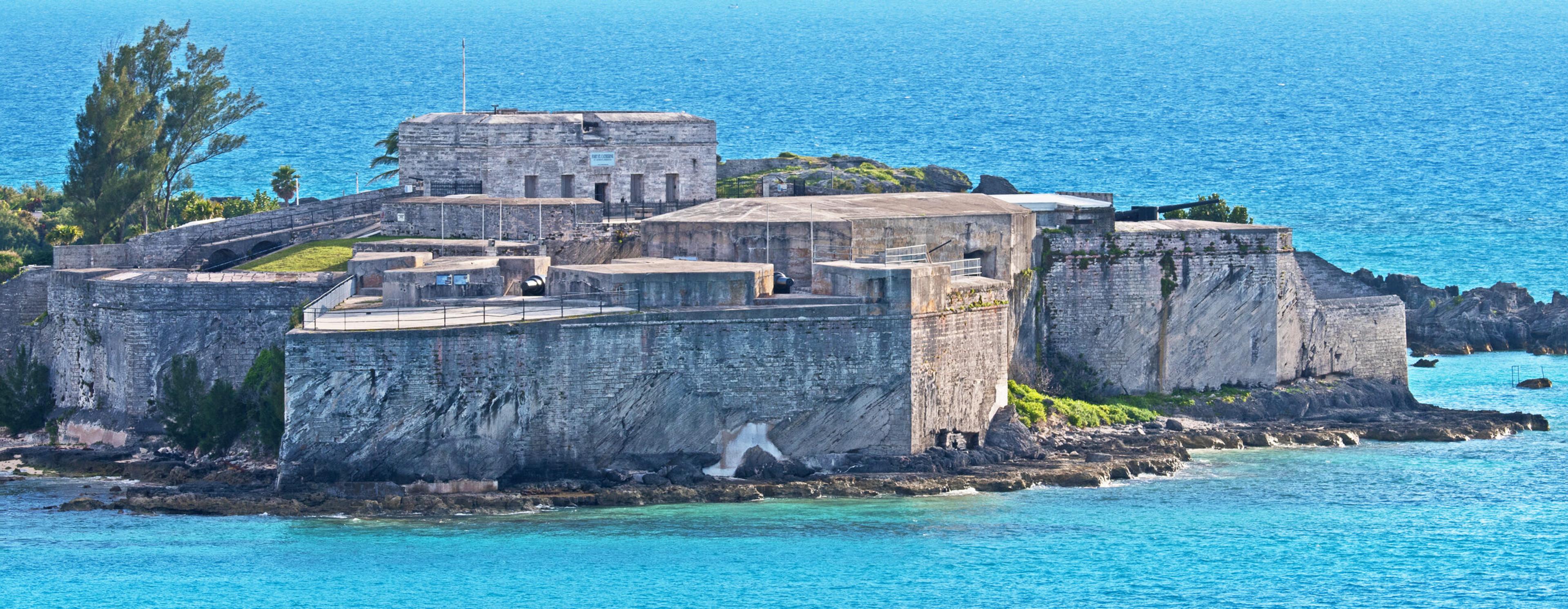 Fort St. Catherine, a coastal artillery fort on St. George's Island, Bermuda. It was built in 1612 and then successively redeveloped./Shutterstock
