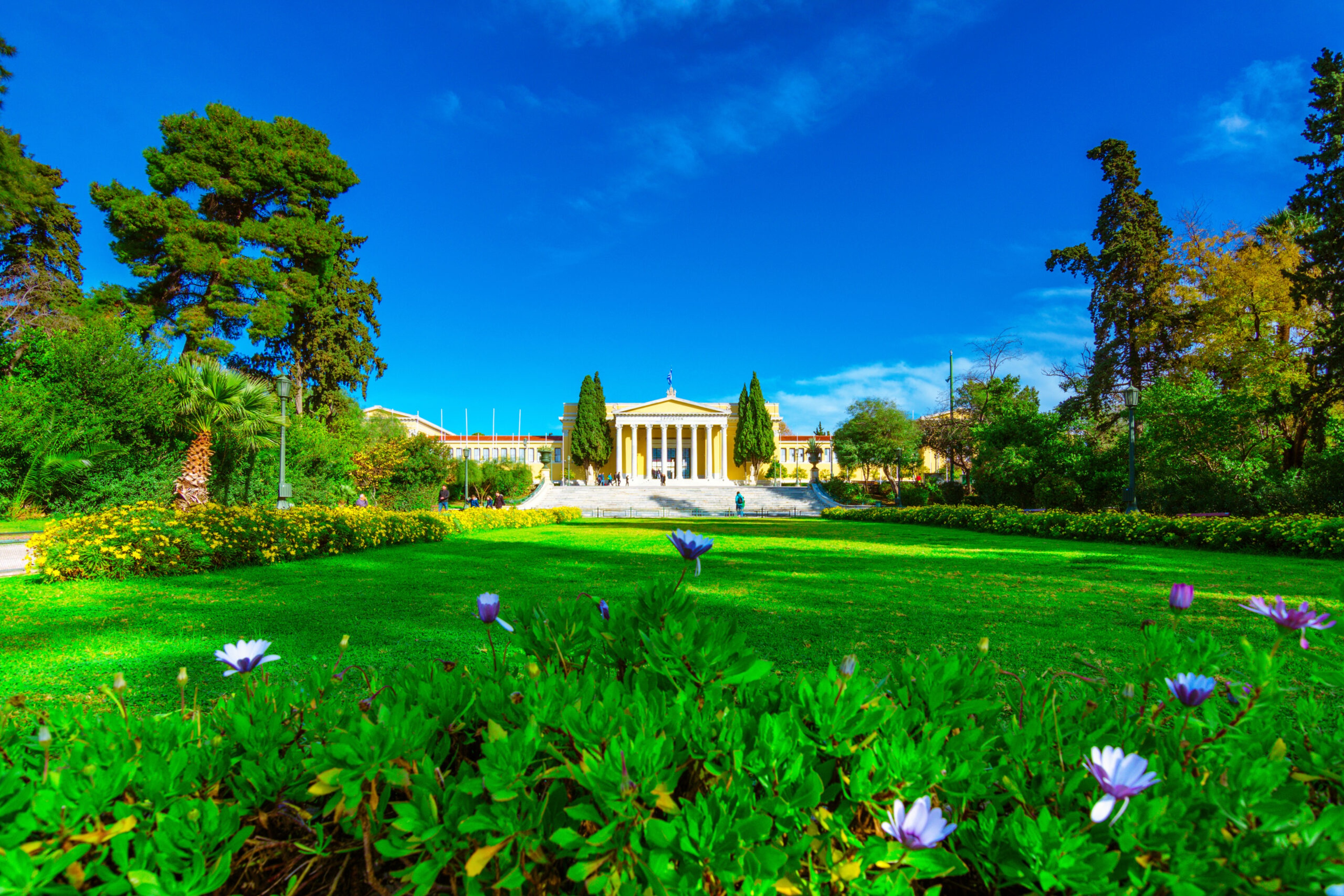 Zappeion Hall, a neoclassical building conference and exhibition center in the National Garden in Athens. You'll find shelter from the summer sun in its 38 acres./Getty Images