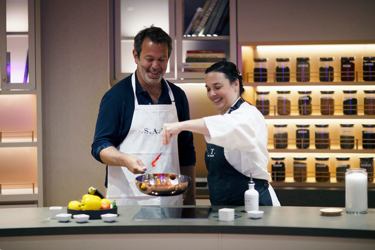 Adam Sachs and S.A.L.T. onboard host Eva Mulligan/Lucia Griggi for Silversea