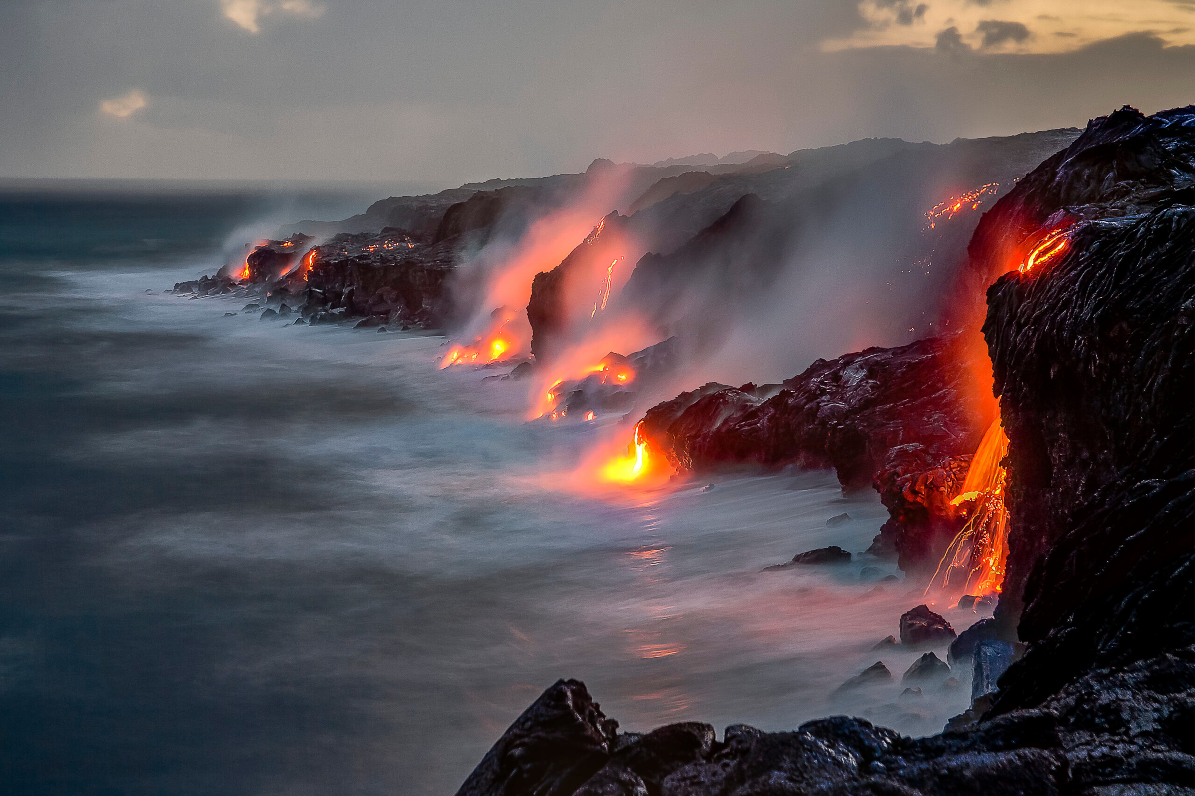 Lava from eruptions at Volcanoes National Park on the island of Hawaii. The park is one of 227 natural UNESCO sites./Getty Images