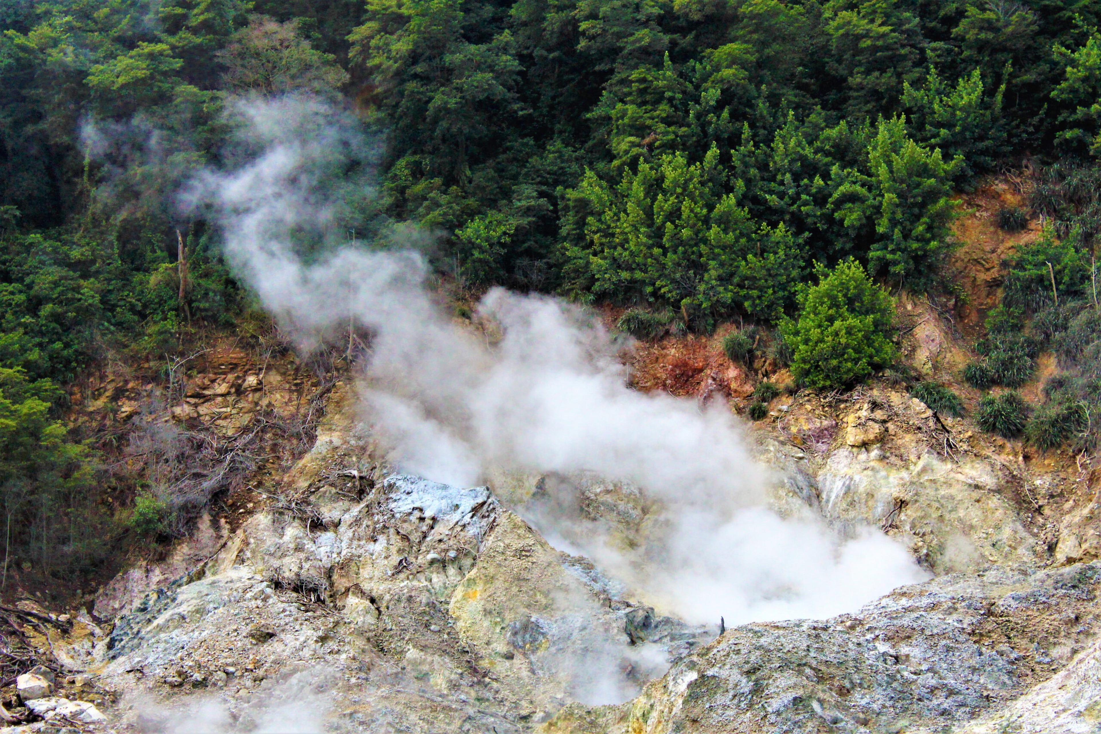 St. Lucia's drive-in volcano Soufrière (the same name as the one in Guadeloupe) lets you take a soak in its springs./Shutterstock