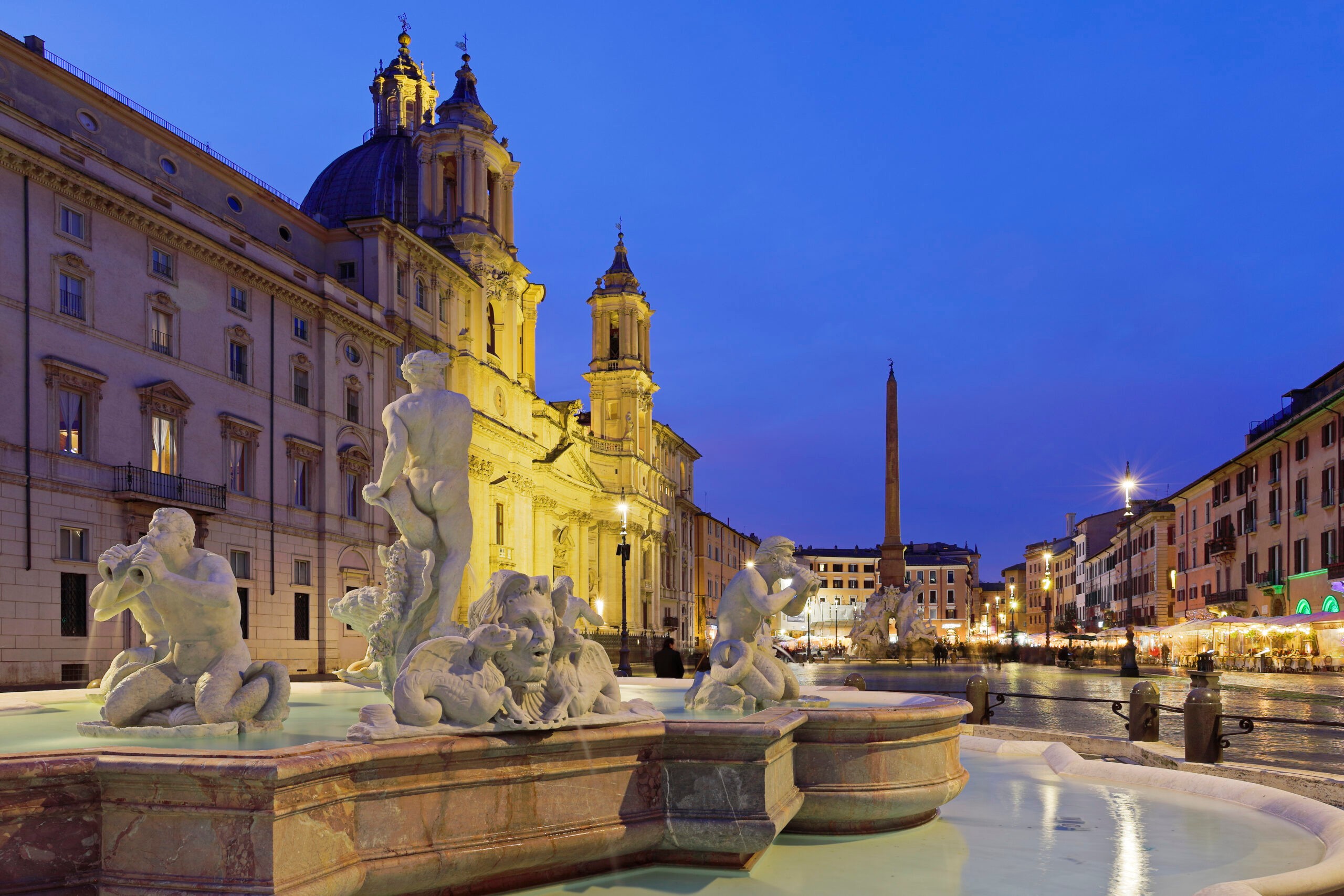 This May 2025 photo shows the newly cleaned Piazza Navona./Getty Images