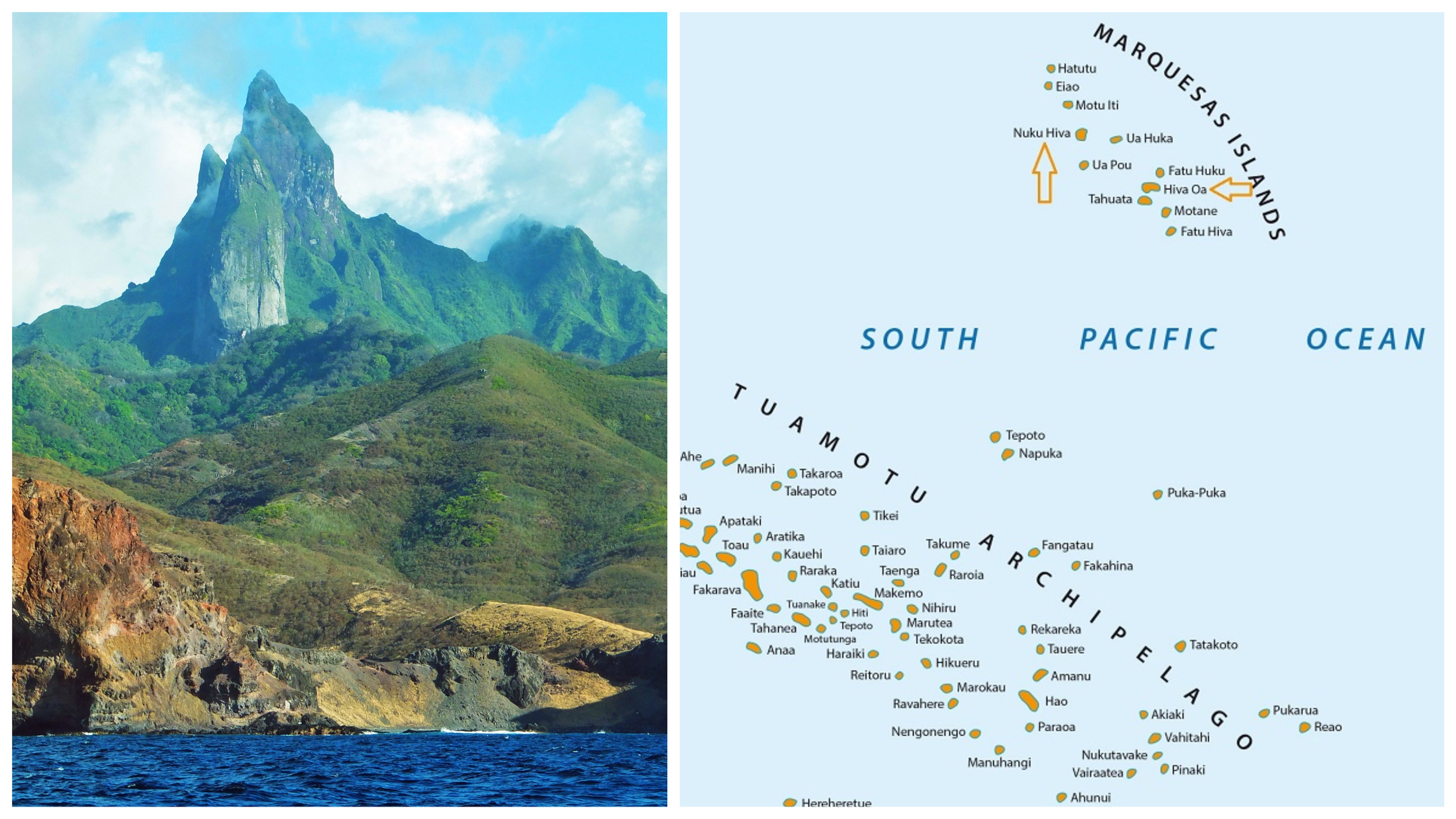 Rising Ua Poa, Marquesas Islands/Photo Shutterstock/Map iStock