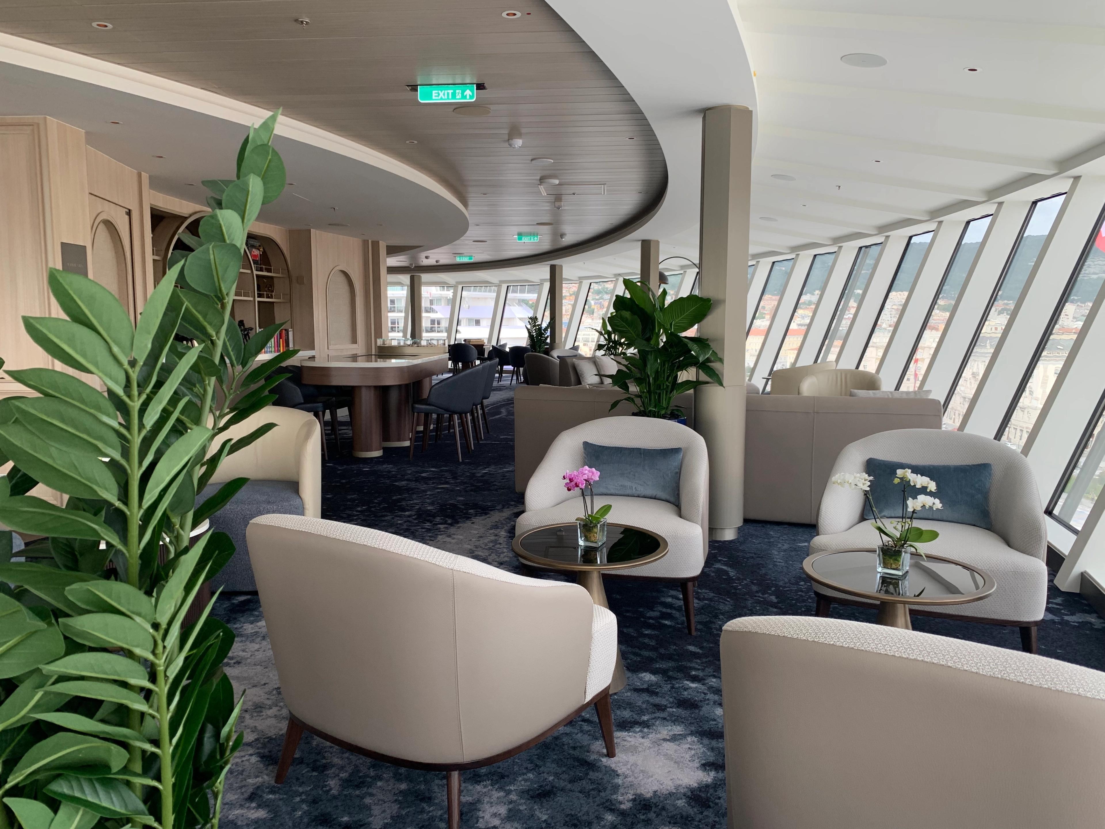 The observation lounge on Silver Nova. Photo by Teijo Niemela for Silversea