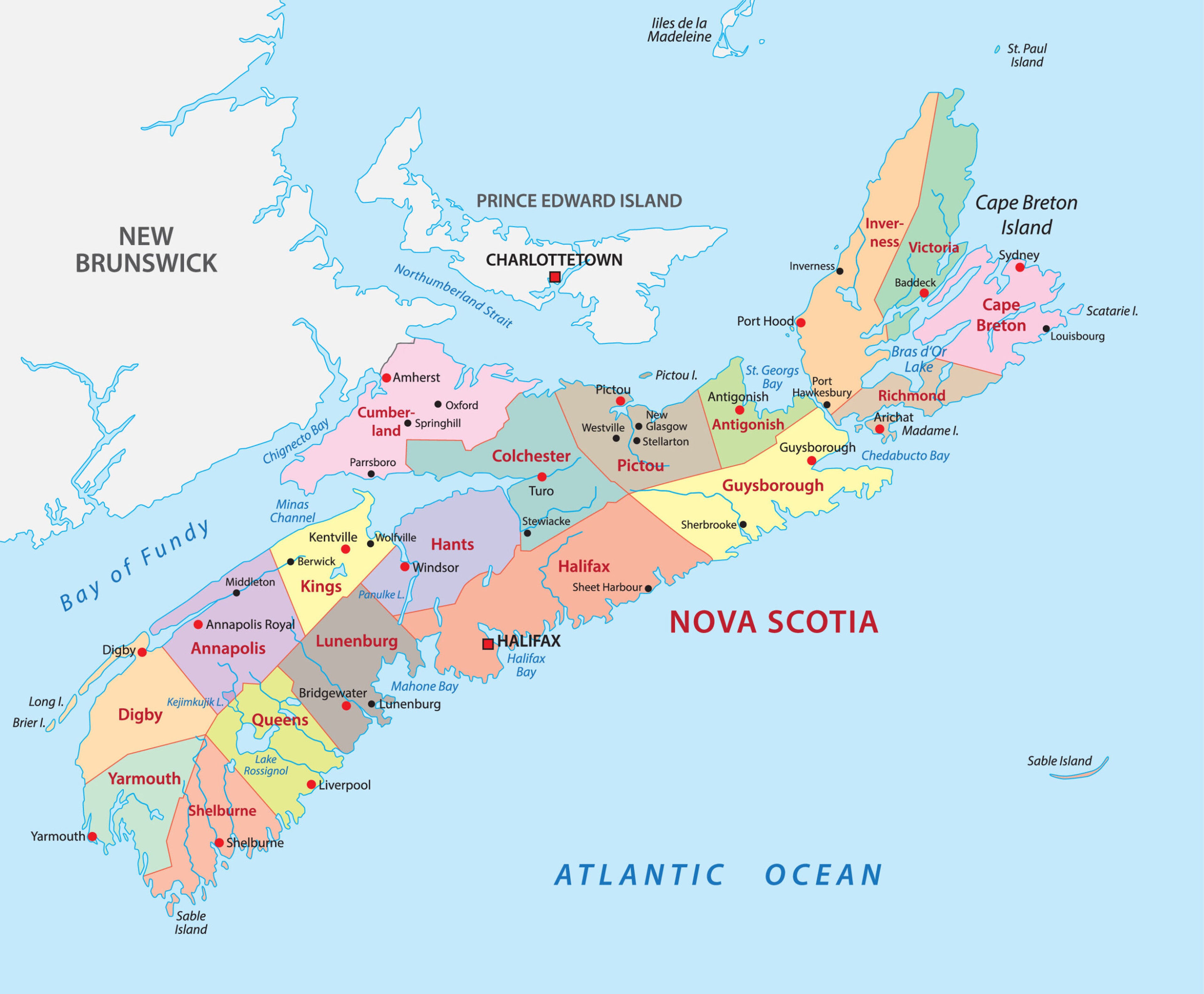 Nova Scotia map/Shutterstock