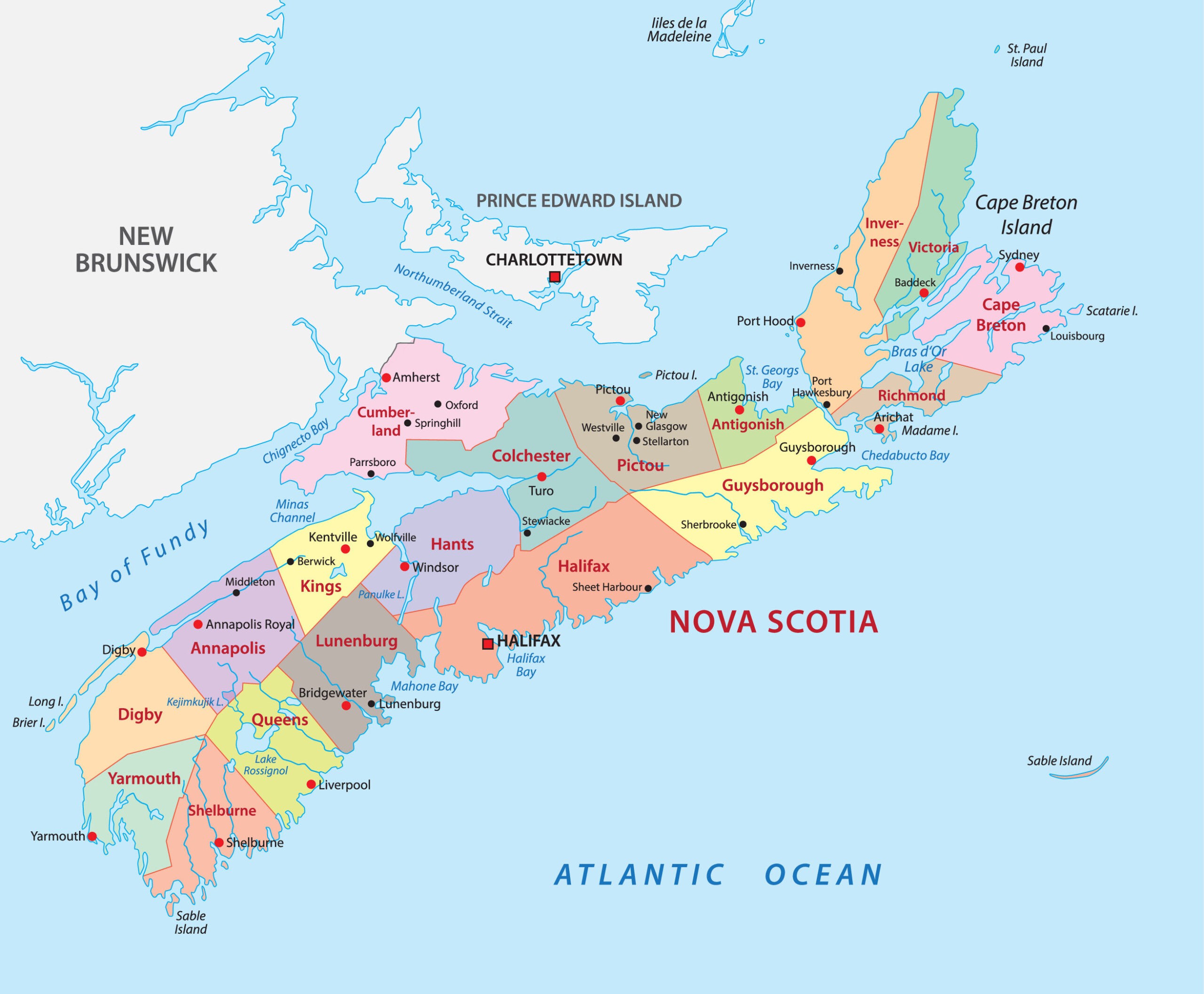 Nova Scotia map/Shutterstock