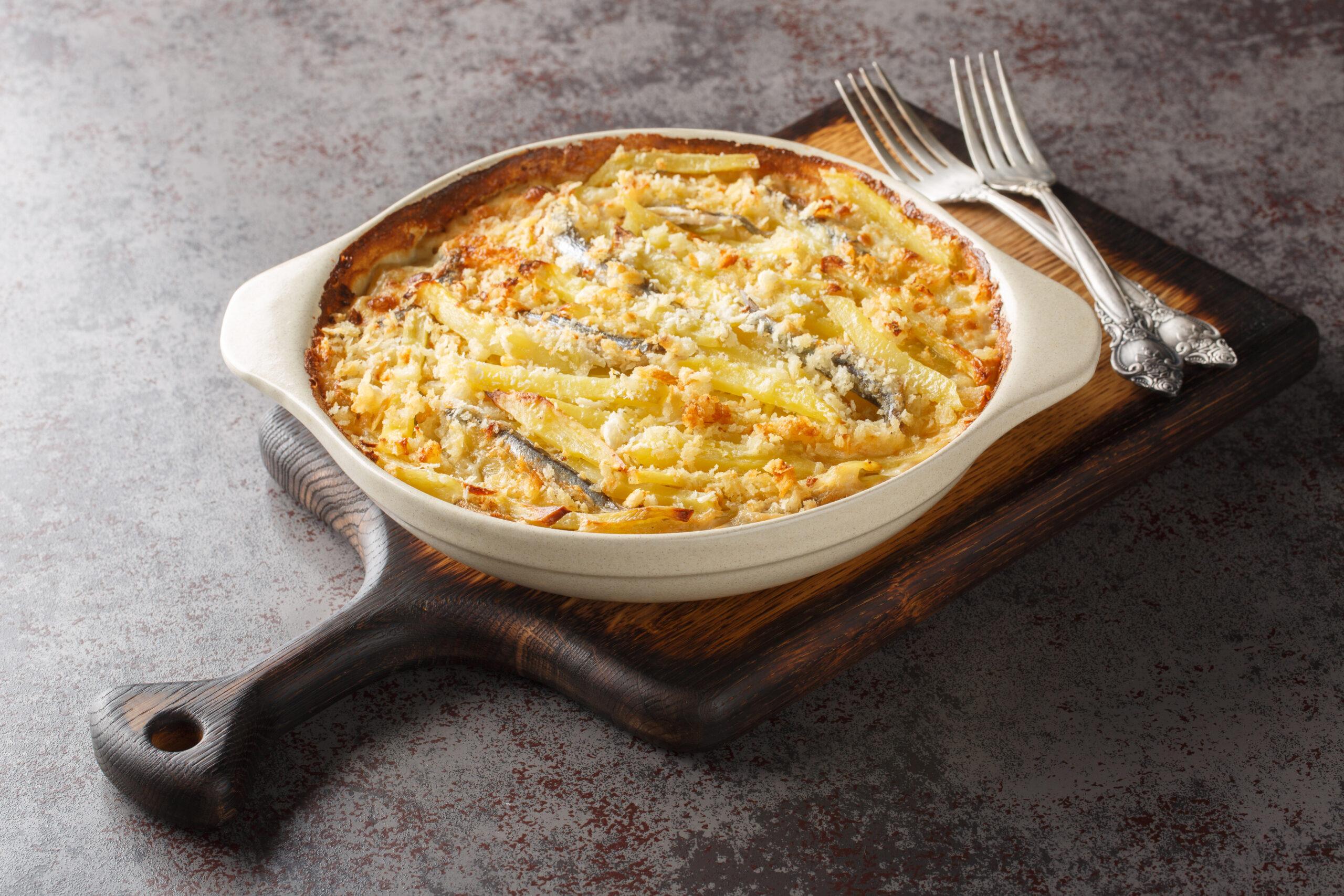 Janssons Temptation is a creamy potato casserole traditionally served at the holidays in Sweden./Getty Images