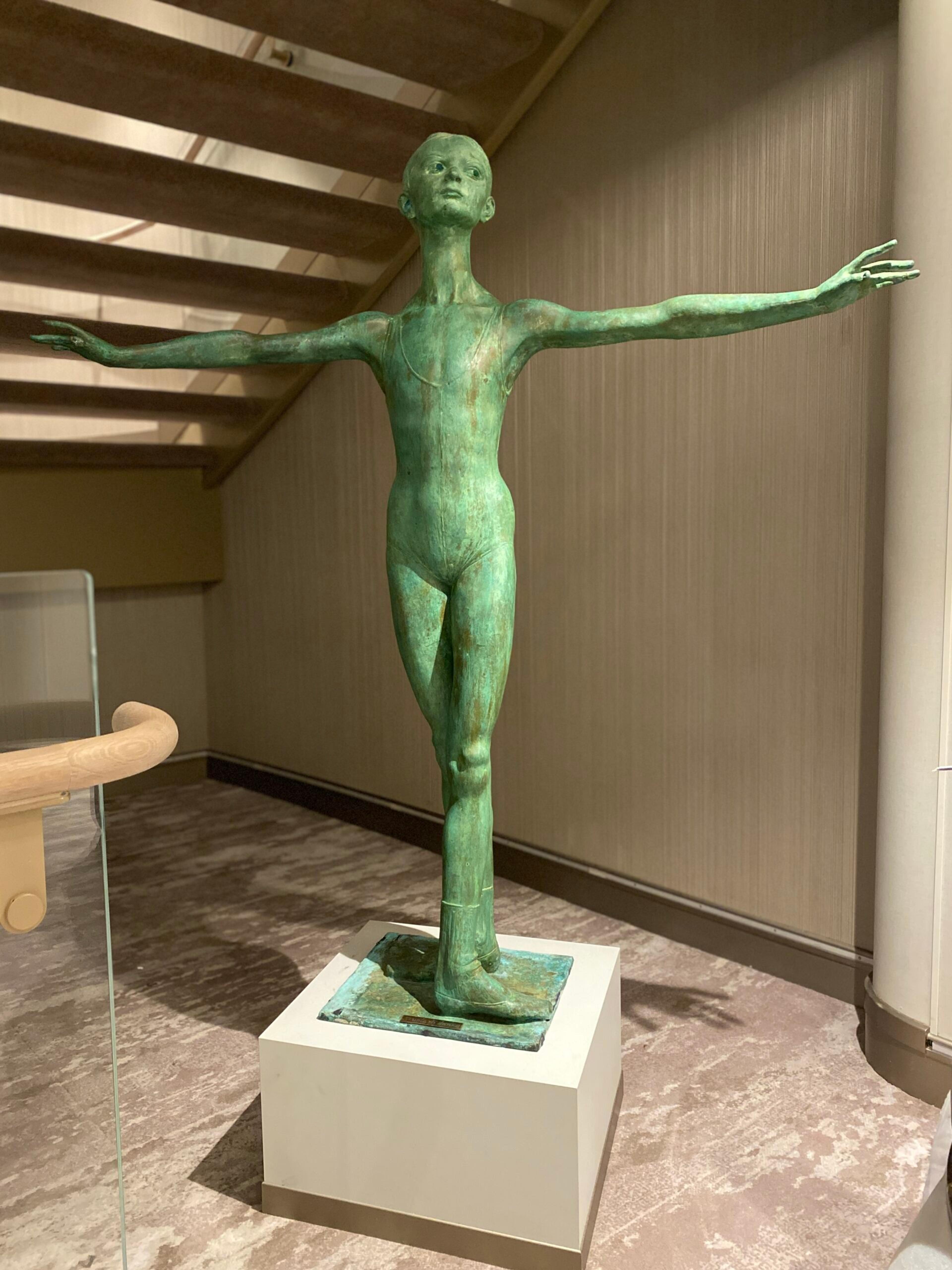 "Scuola di Danza," a bronze figure that welcomes guests to Silver Nova, by Francesco Messina.