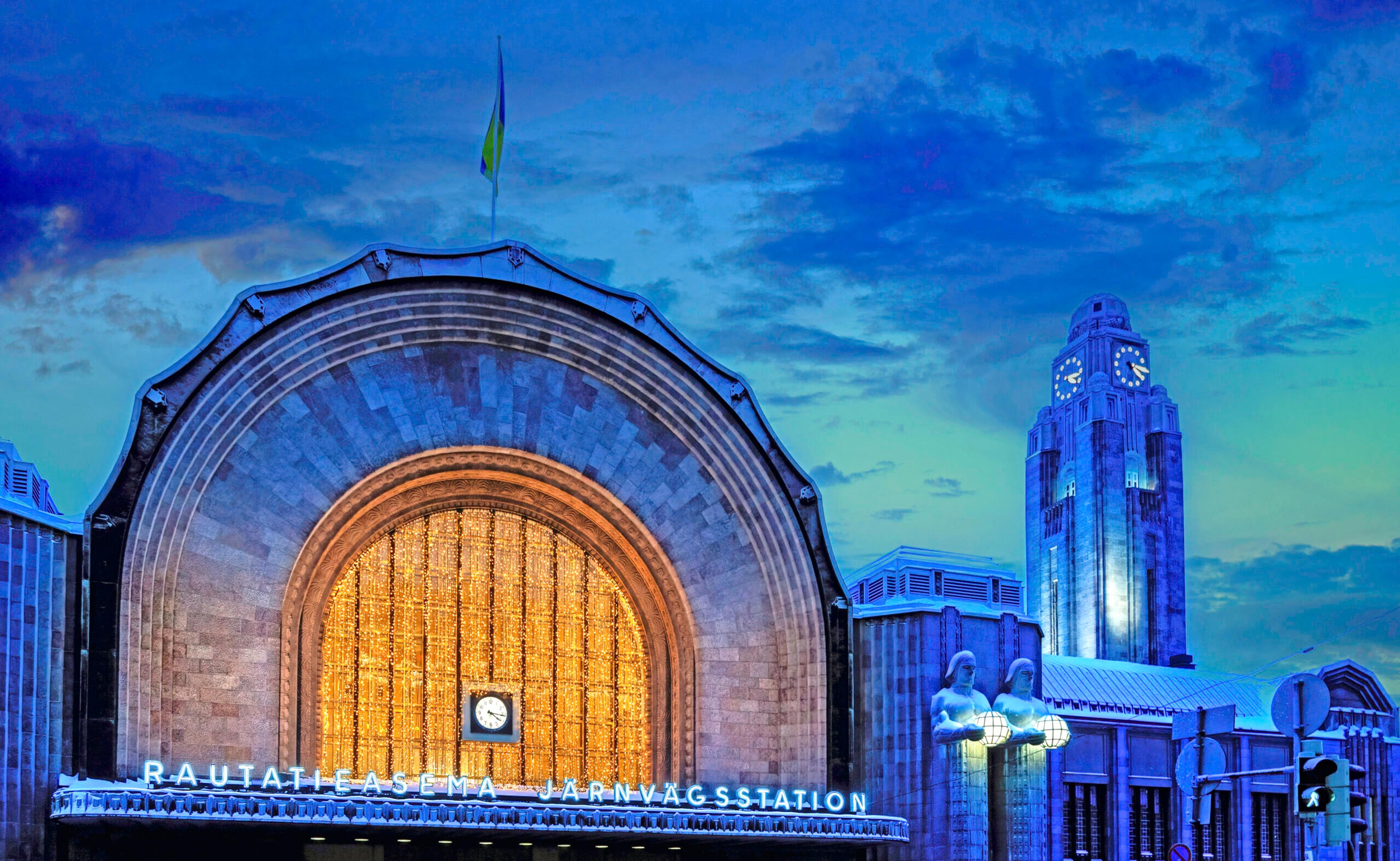 Front facade of the central train station in Helsinki , Finland, designed by Eliel Saarinen. Not everybody loved it at first./Getty Images