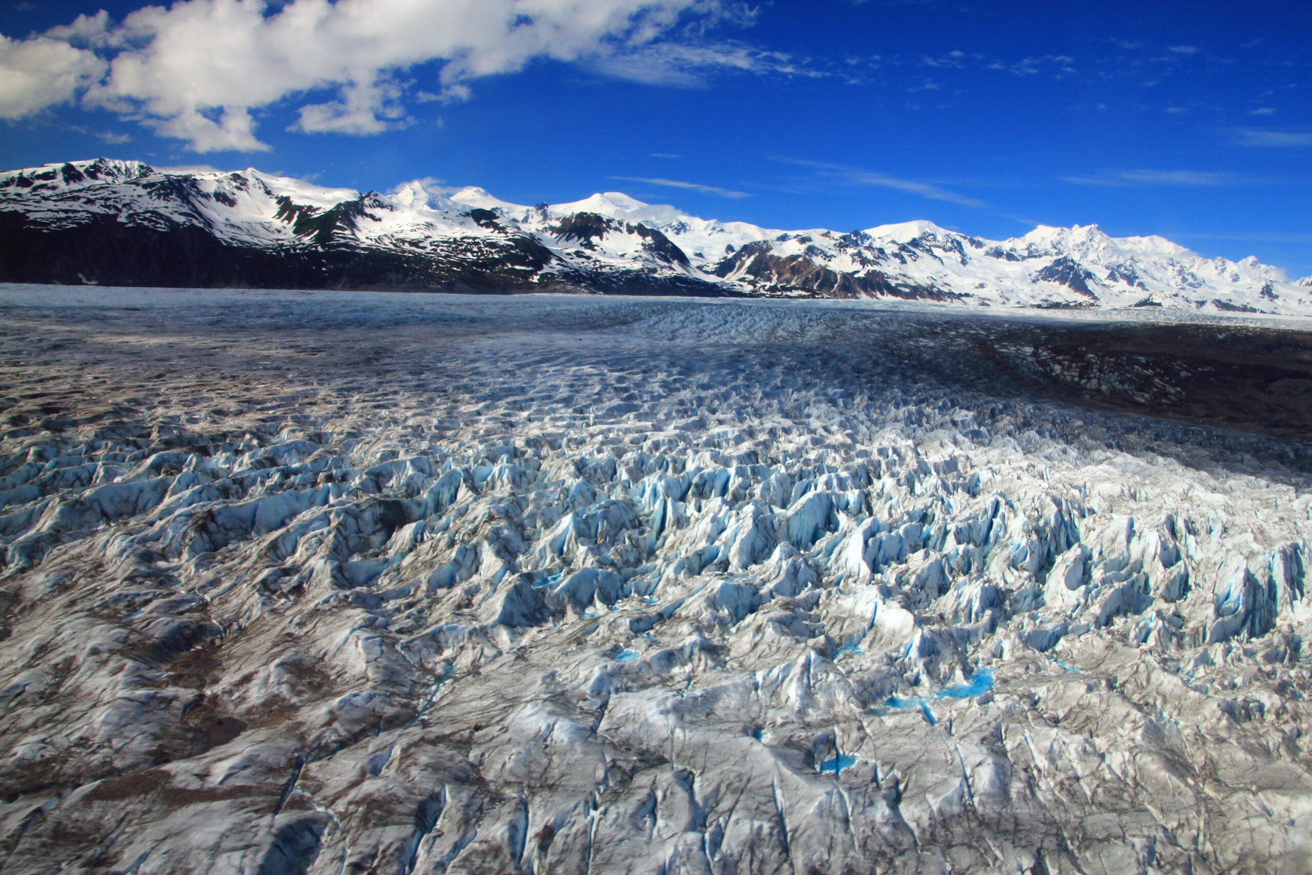 An Alaskan glacier seen from above./Shutterstock
