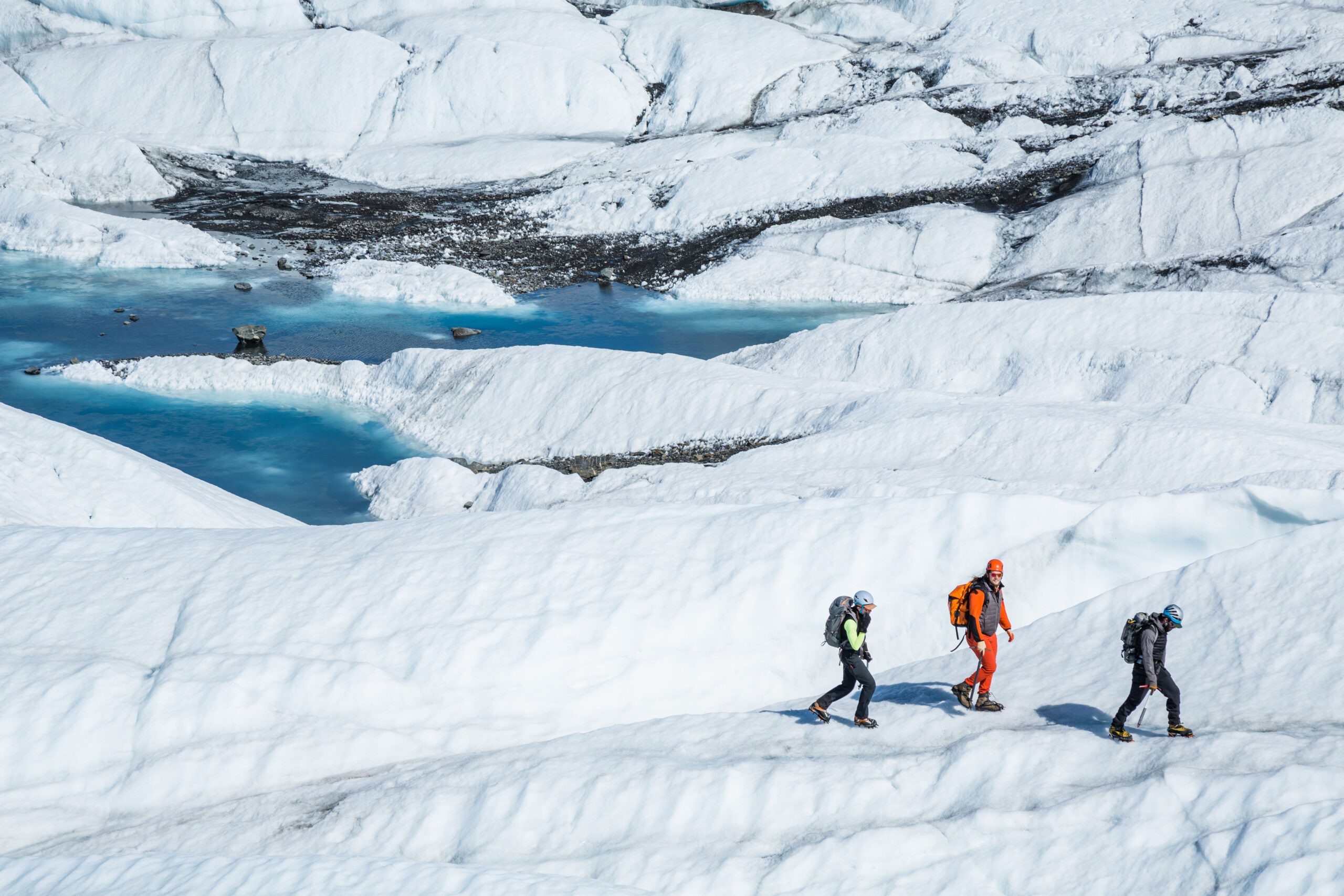 Glacier trekking on Matanuska Glacier about 100 miles northeast of Anchorage. It is a singular experience./Shutterstock