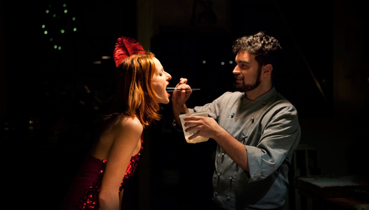 Combining performance with music, food and art, Xavi is at the forefront of Barcelona's creative culinary scene. Pictured here an evening of gastro-cabaret./Xavi Morón