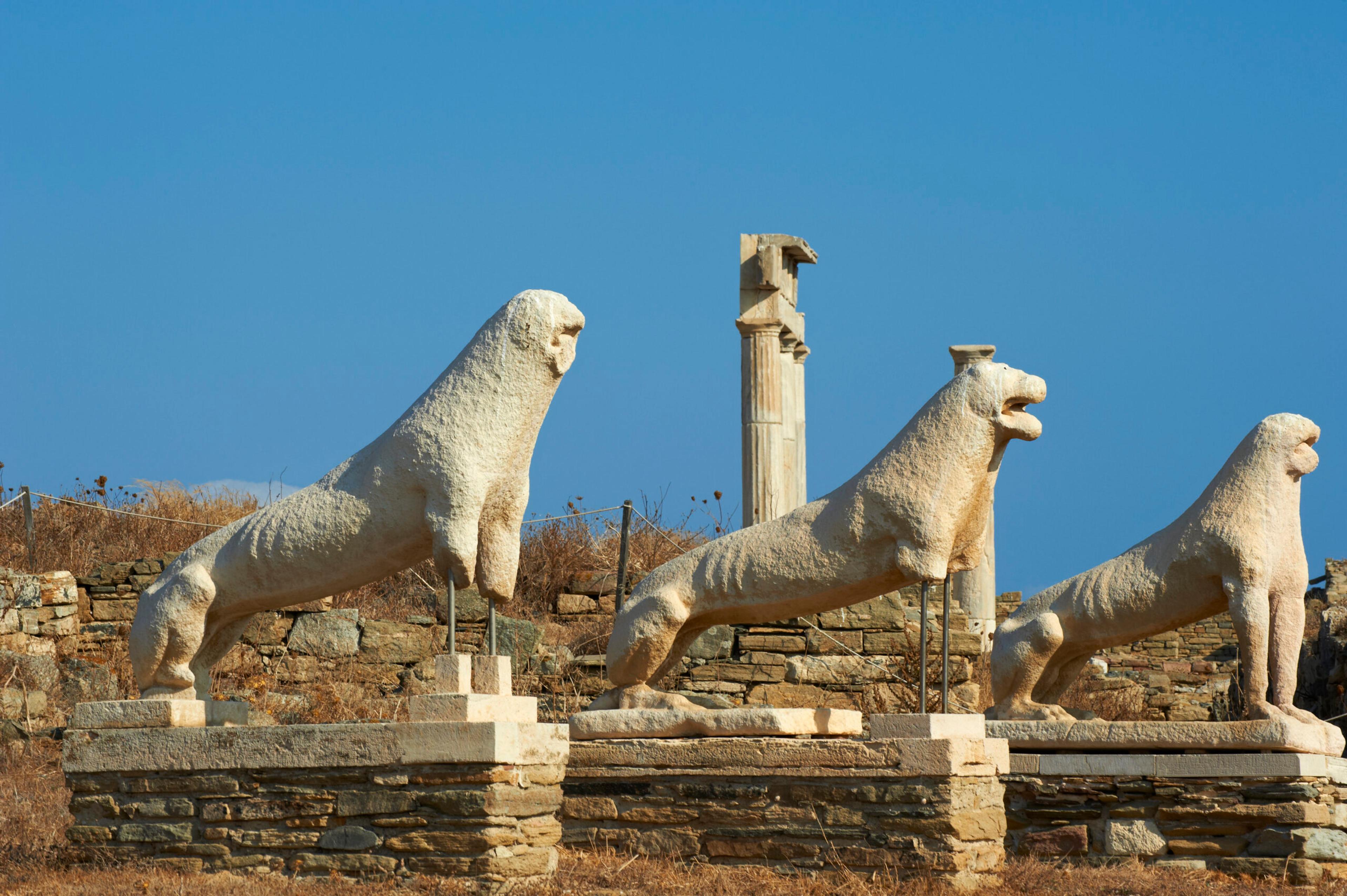 Delos was said to be the birthplace of Apollo. Its Terrace of the Lions was dedicated to him./Getty Images