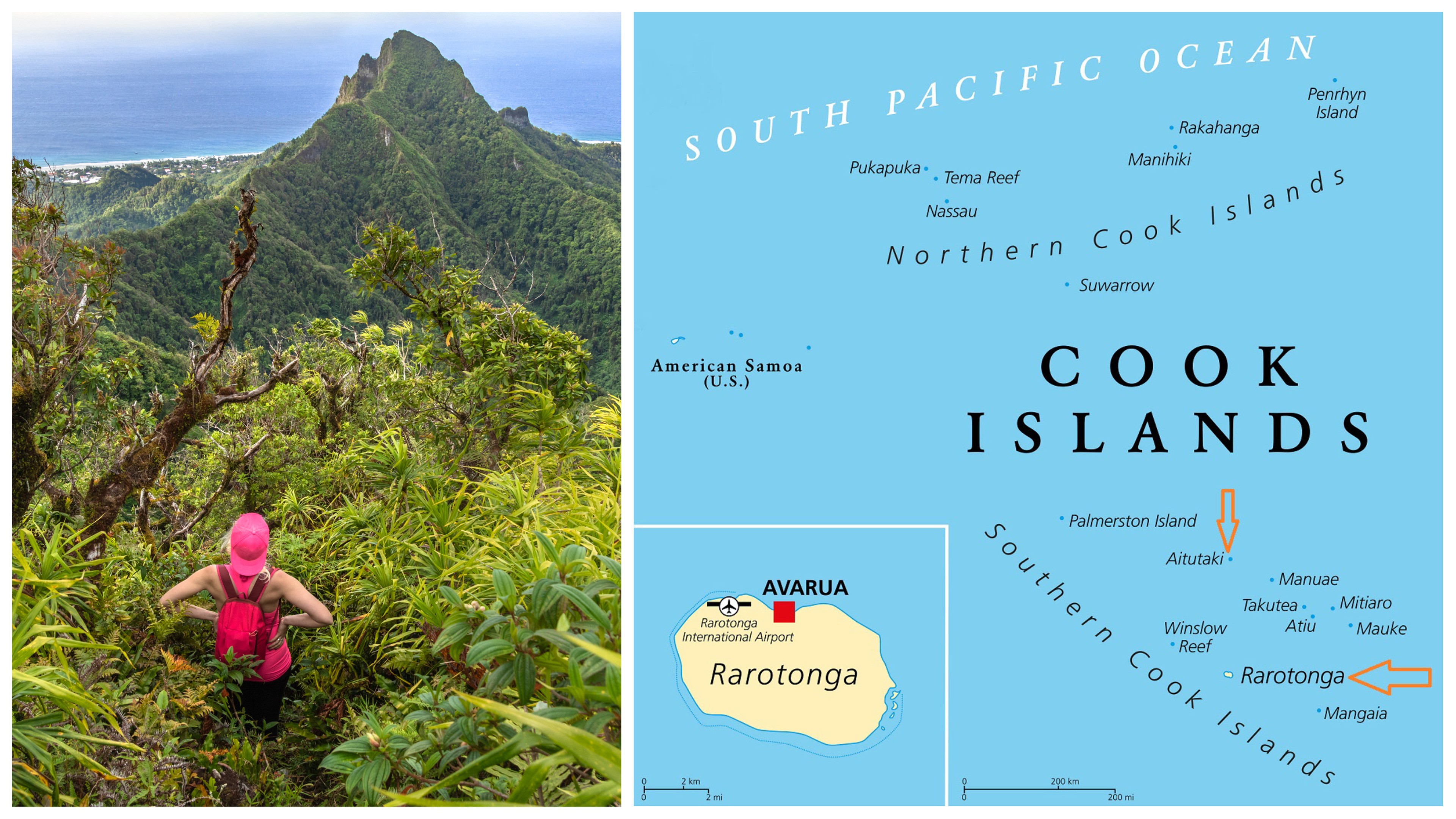 The views of from Te Manga track in Rarotonga, Cook Islands./Shutterstock