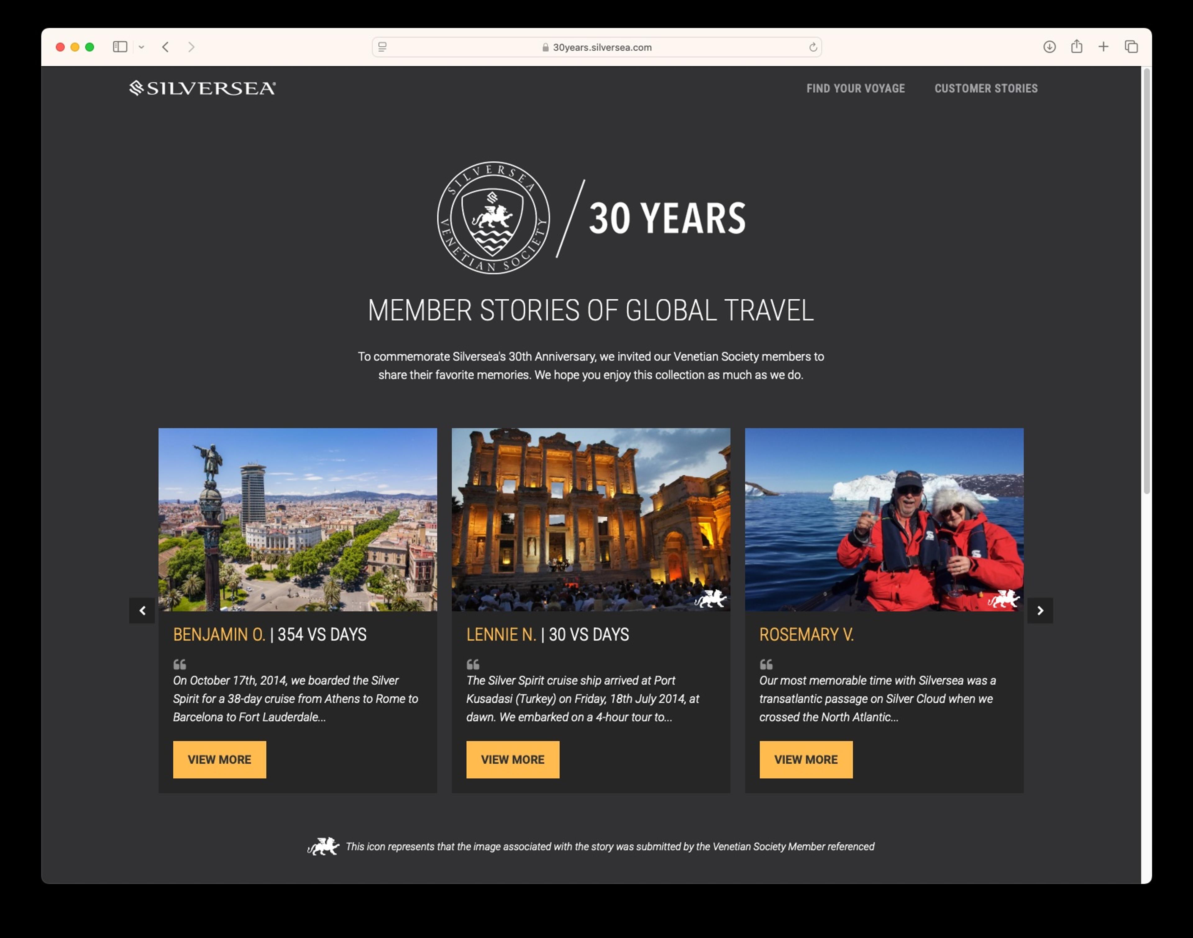 We've got even more memories that Venetian Guests submitted in honor in our dedicated microsite.