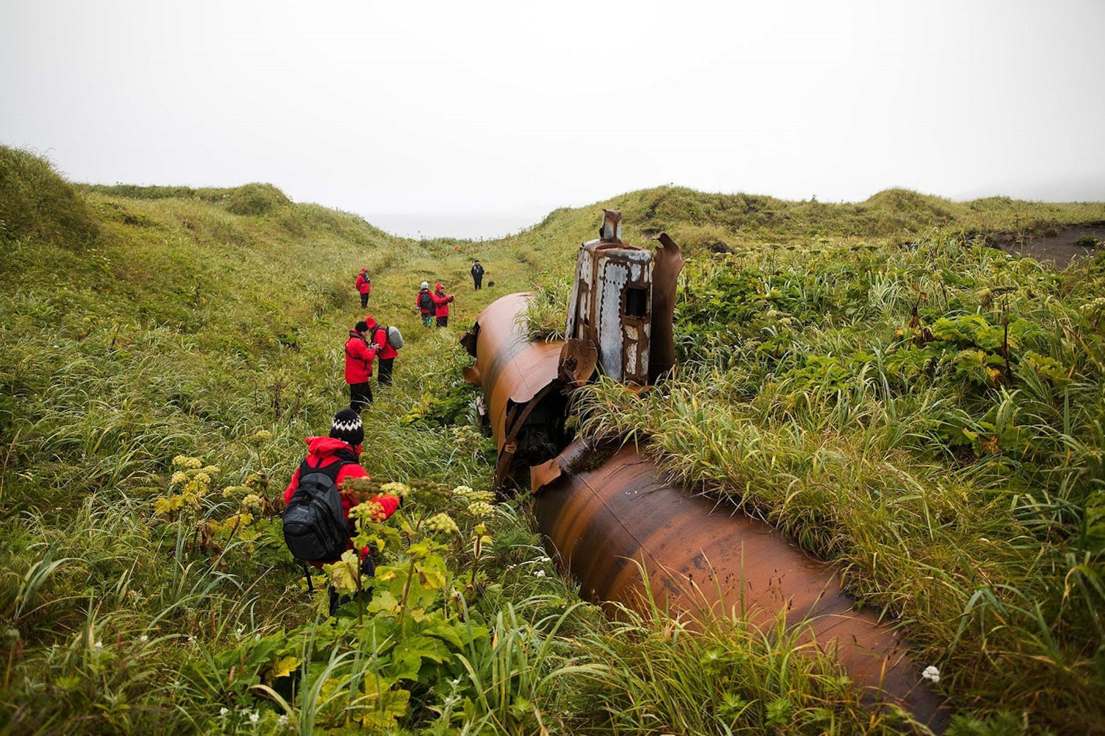 Silversea guests view the remains of a Japanese two-person mini-submarine./Lucia Griggi