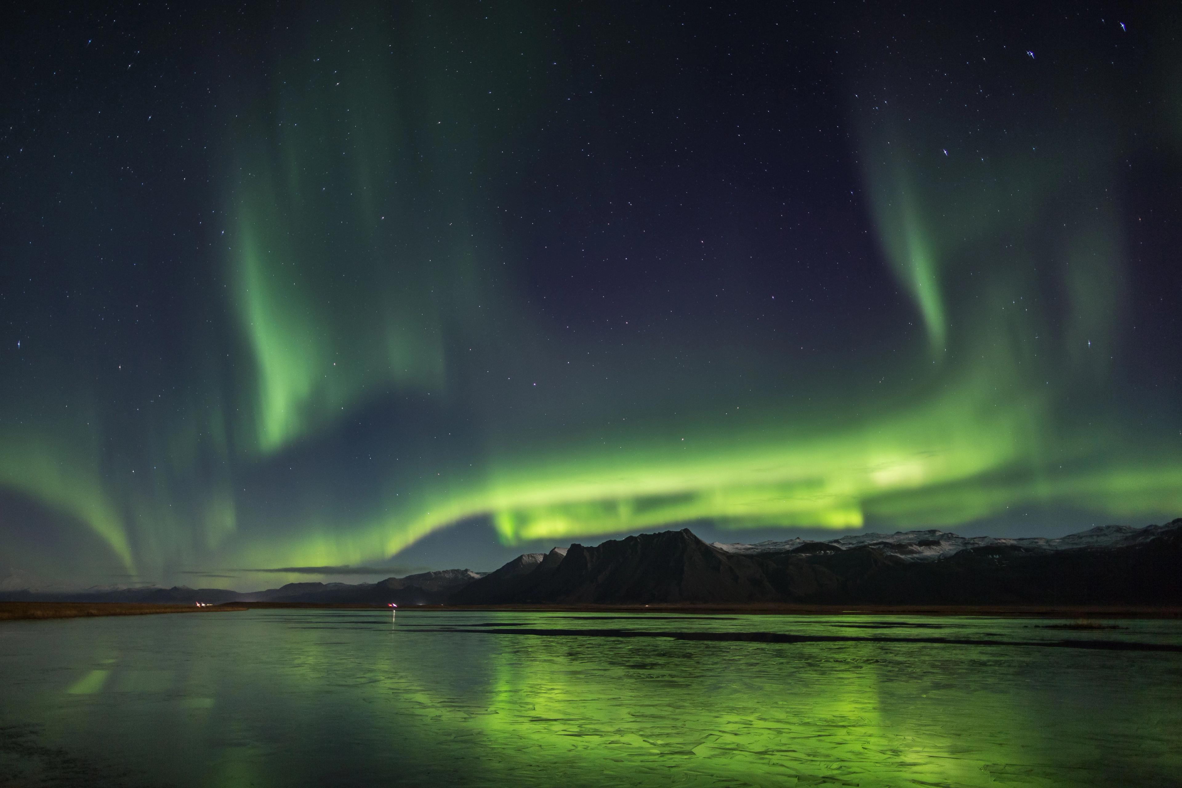 When nights are long in winter, Northern Lights can be seen in Alaska
