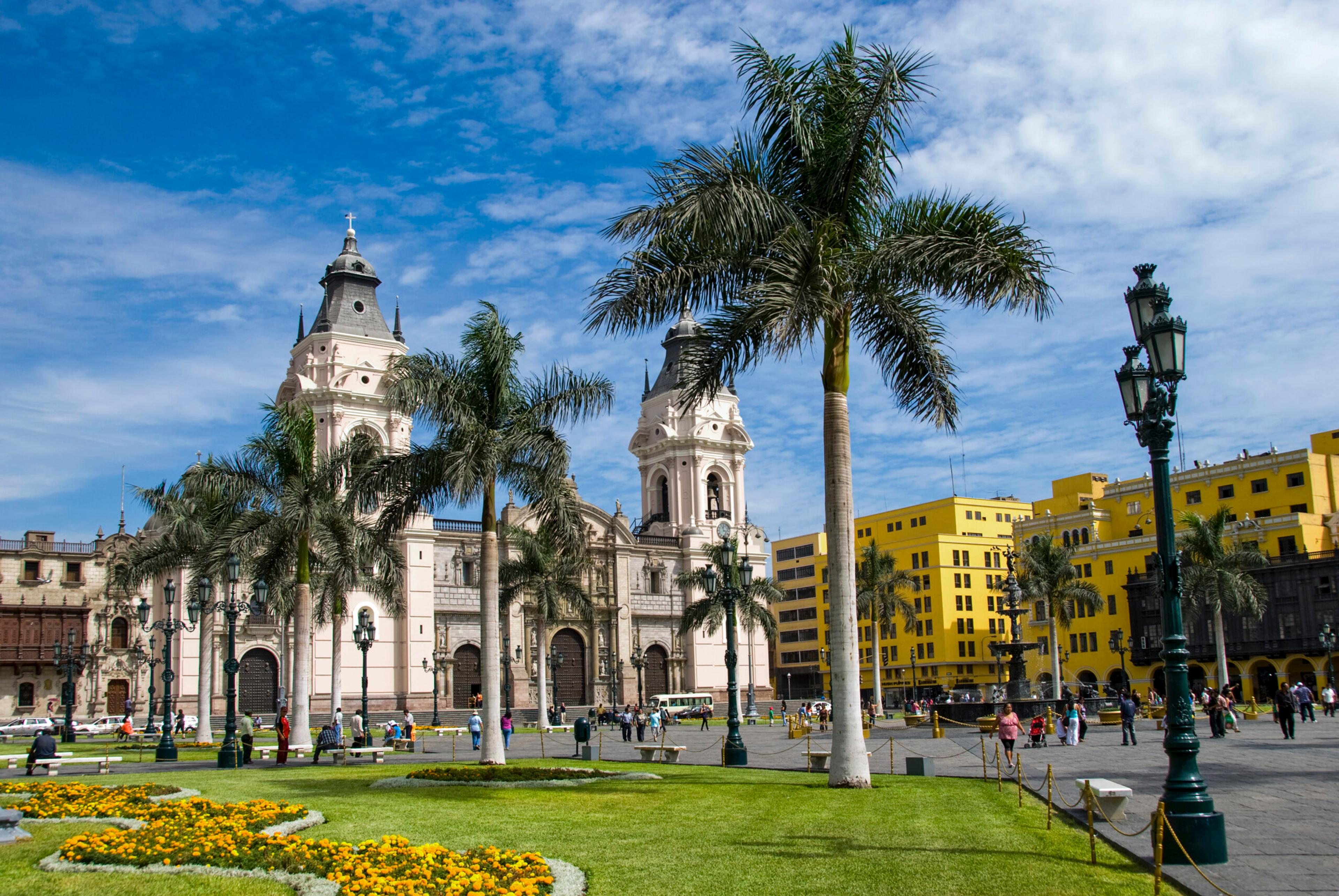 Plaza de Armas, which dates to 1535, is one of two principal squares in Lima, Peru, and is called the "cradle of Lima."/Getty Images