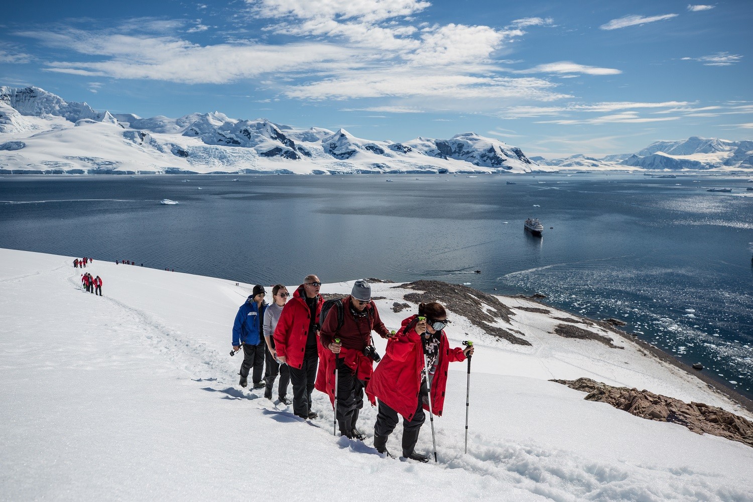 Silversea's guests ascend the hill to a scenic viewpoint overlooking Neko Harbour/Ross Vernon McDonald