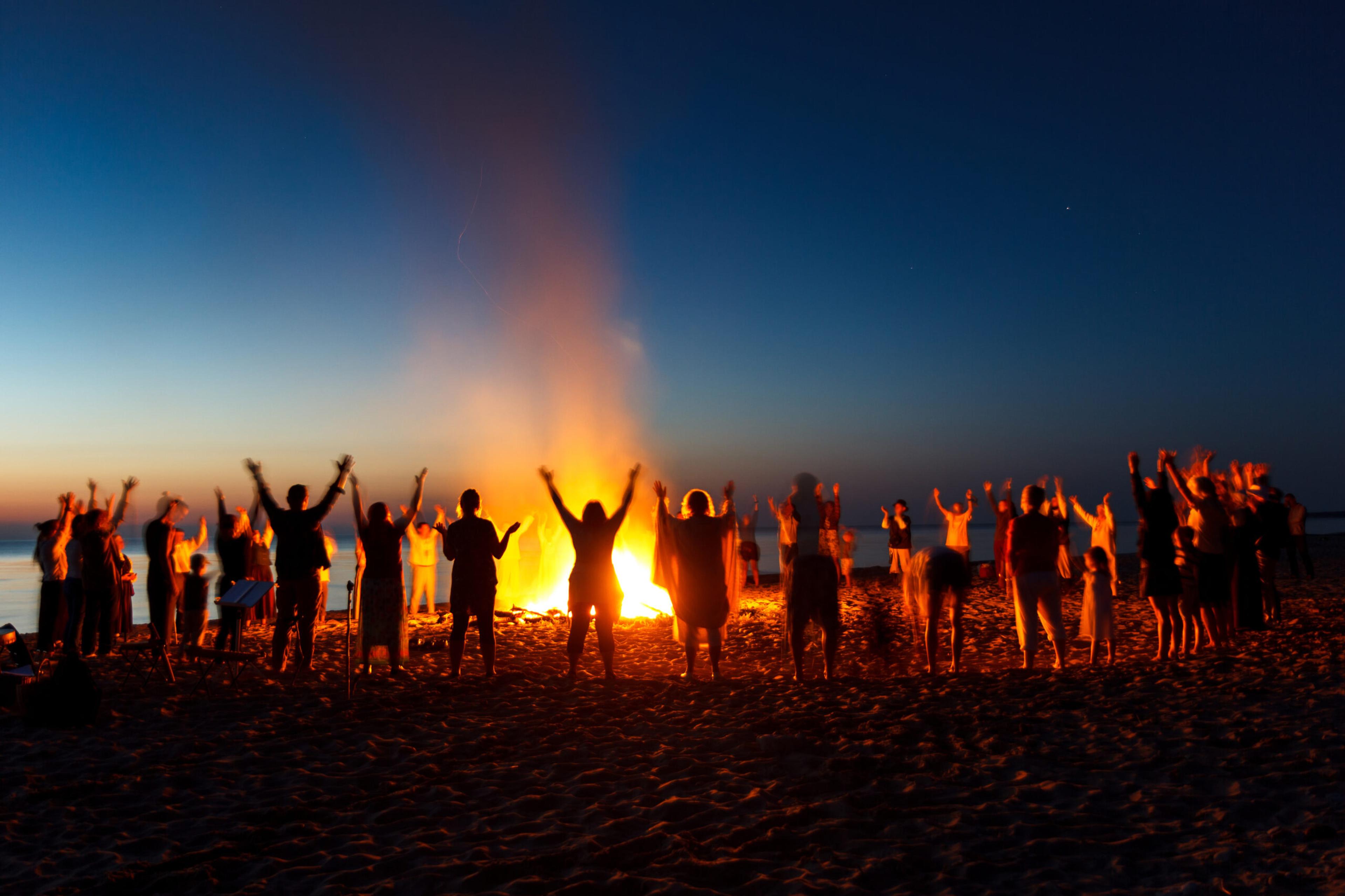 The Night of Ancient Bonfires takes place the last Saturday of August and celebrates the end of summer. Bonfires and signal fires are set in hundreds of places around the Baltic coast./Getty Images