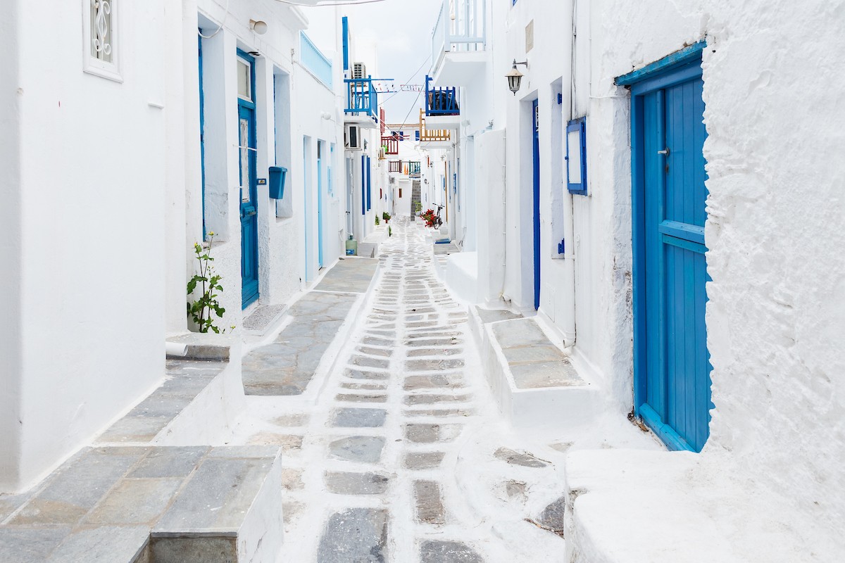 Mykonos' iconic brilliant white architecture is one of the island's many highlights./Shutterstock