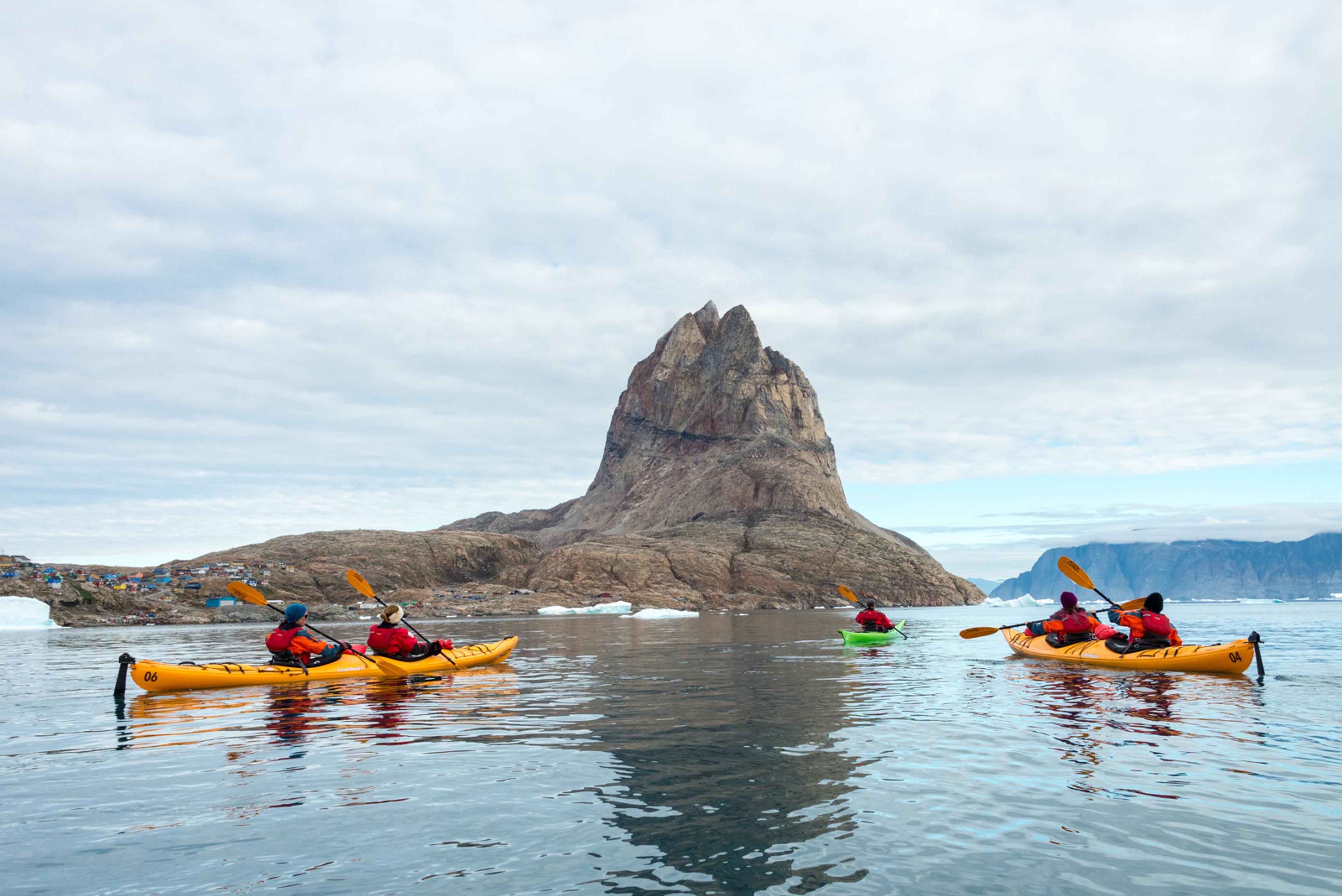 Kayaking off Uummannaq, Greenland./Photo by David Swanson