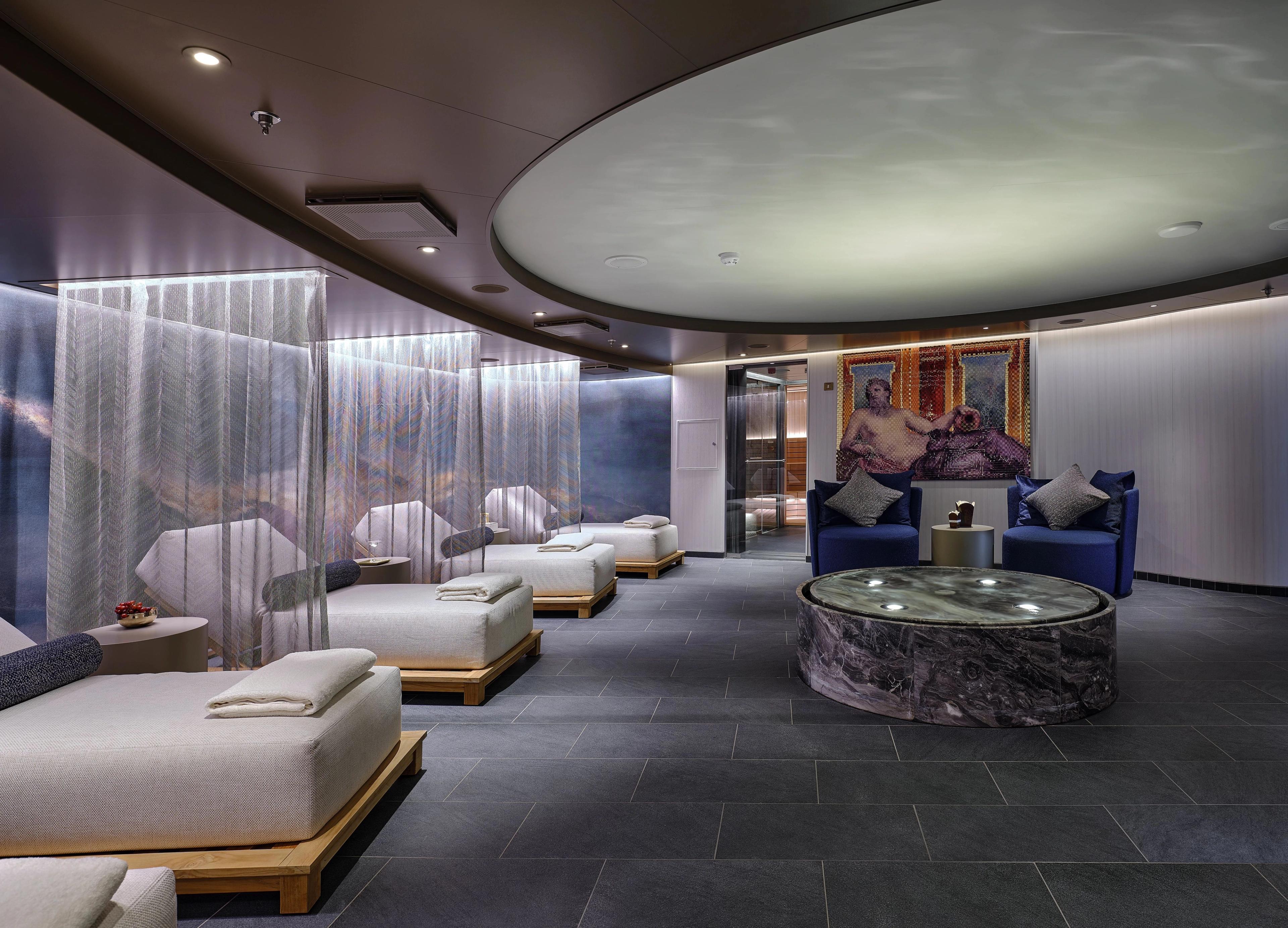 Experiential Luxury Otium Spa onboard Silver Dawn. 