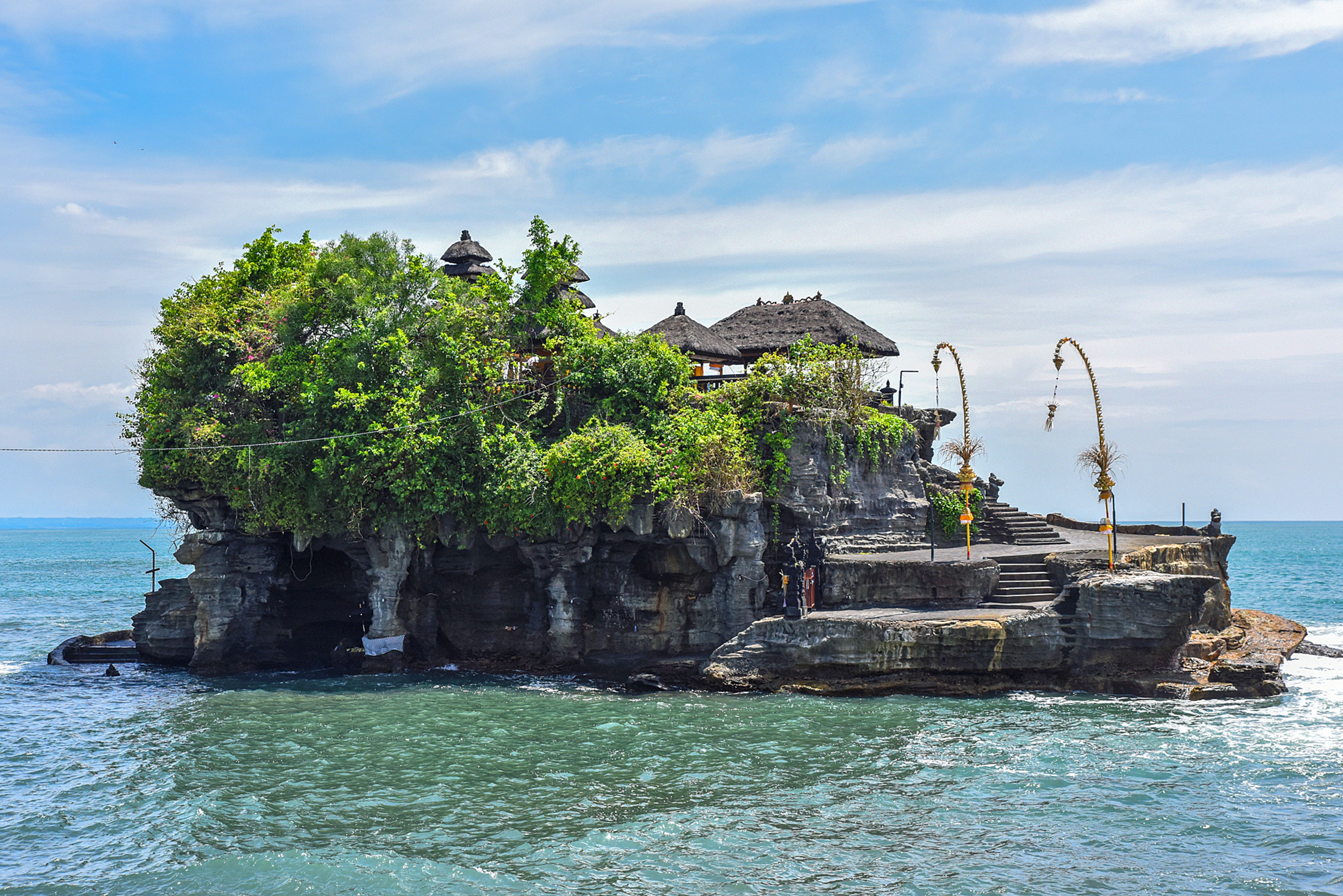Tanah Lot just off Bali is set on a rock and surrounded by crashing waves. Its sunsets are said to be spectacular./Photo by Ronan O'Connell for Silversea