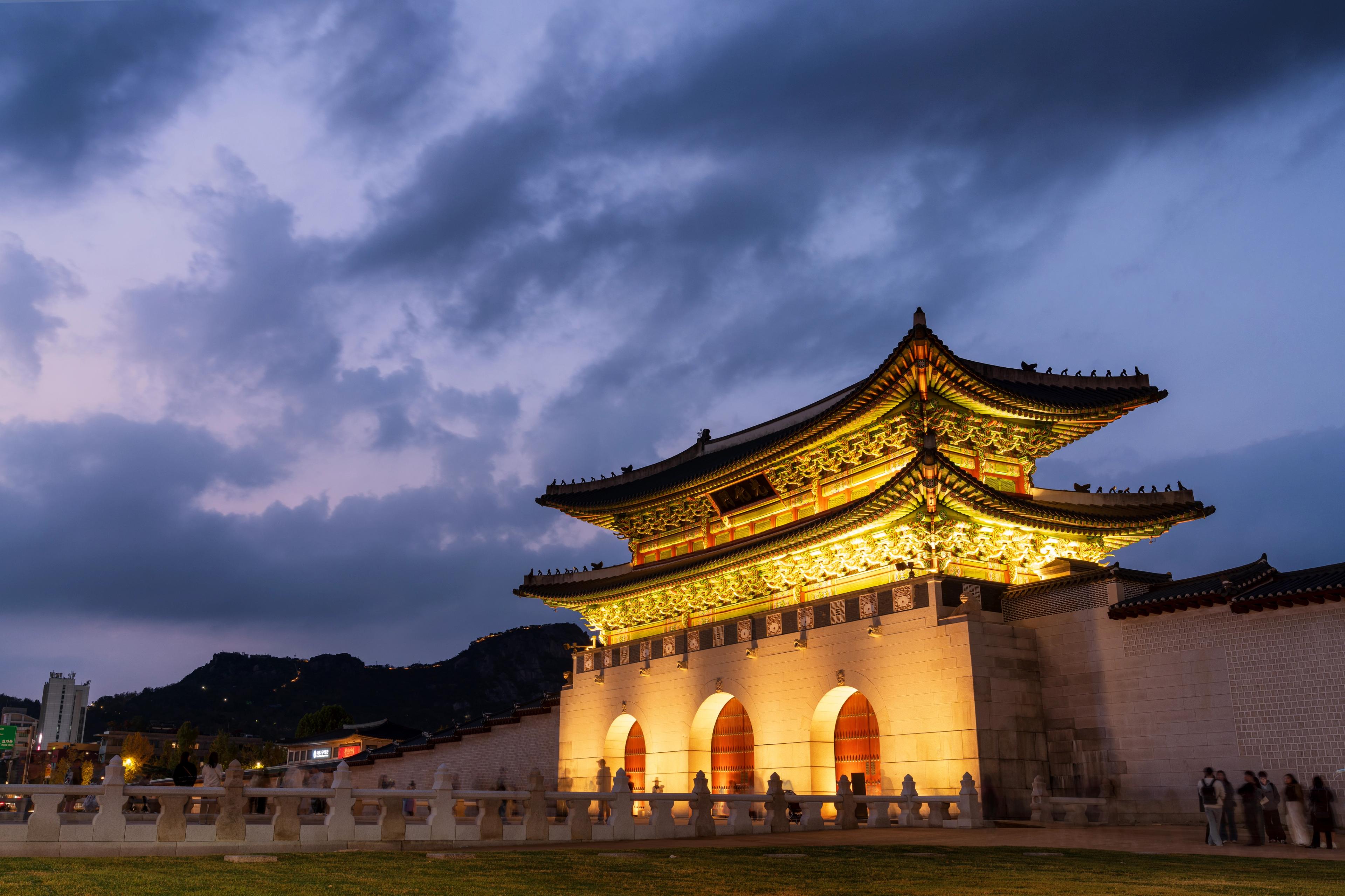 Gyeongbokgung Palace Gate was a filming site for a "Bangtan Pilgramage Tour" in Seoul, later shown on a segment of "The Tonight Show" with Jimmy Fallon in September 2020./Getty Images