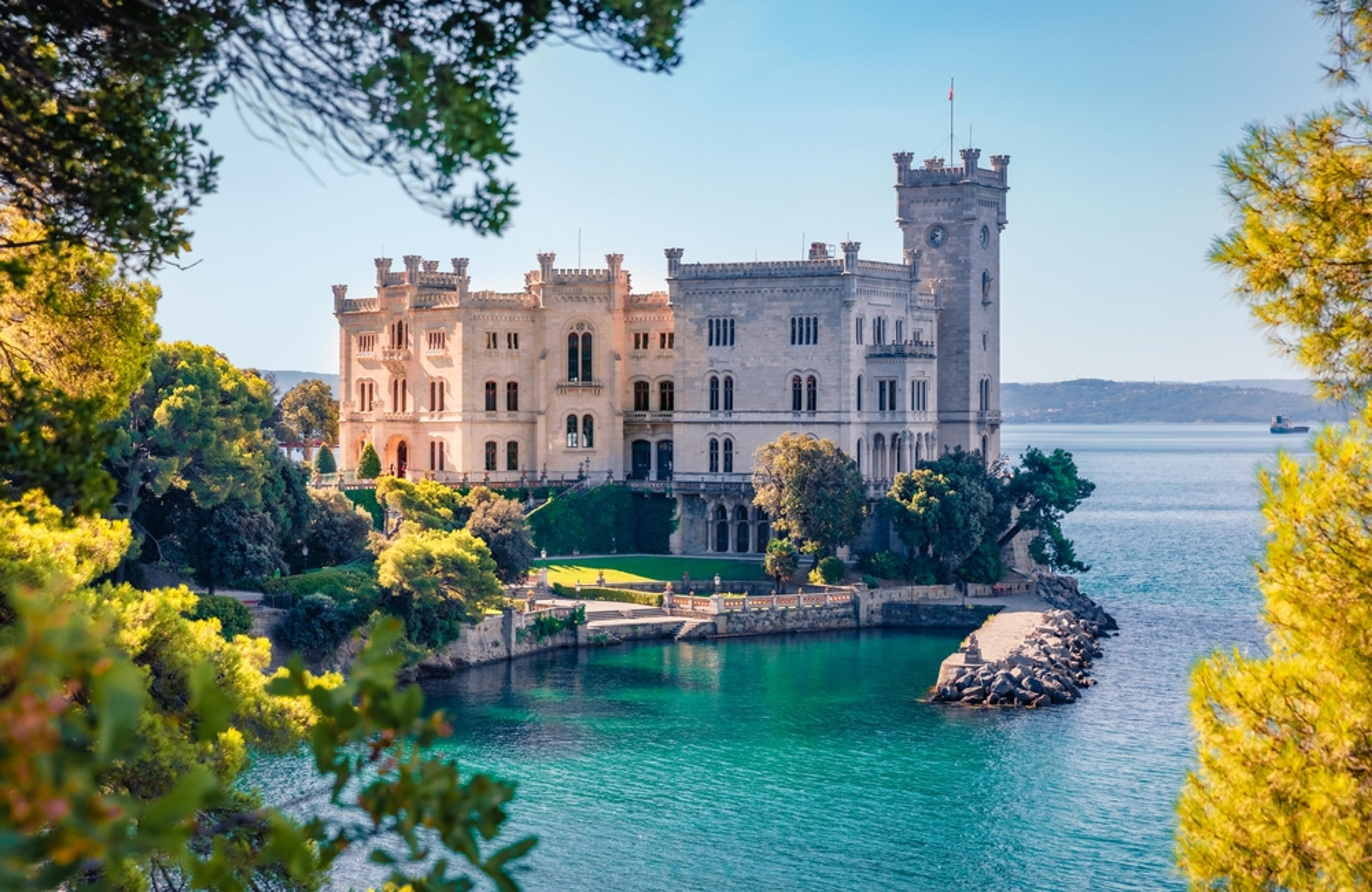 Miramare Castle, outside the city of Trieste, is one of a number of amazing seaside vistas you'll see as you come into town. Photo by Shutterstock