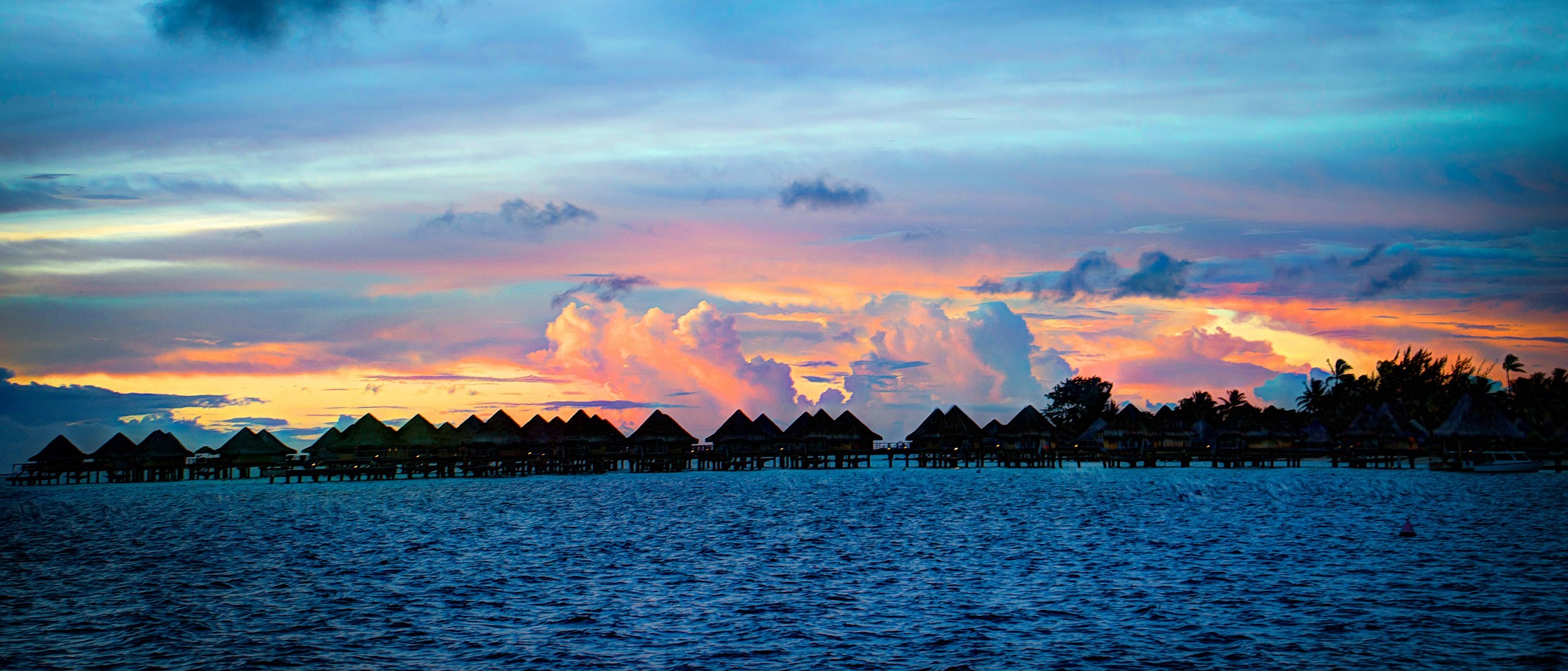 Bora Bora, French Polynesia, overwater bungalow/Wikimedia Commons photo by Michelle Maria