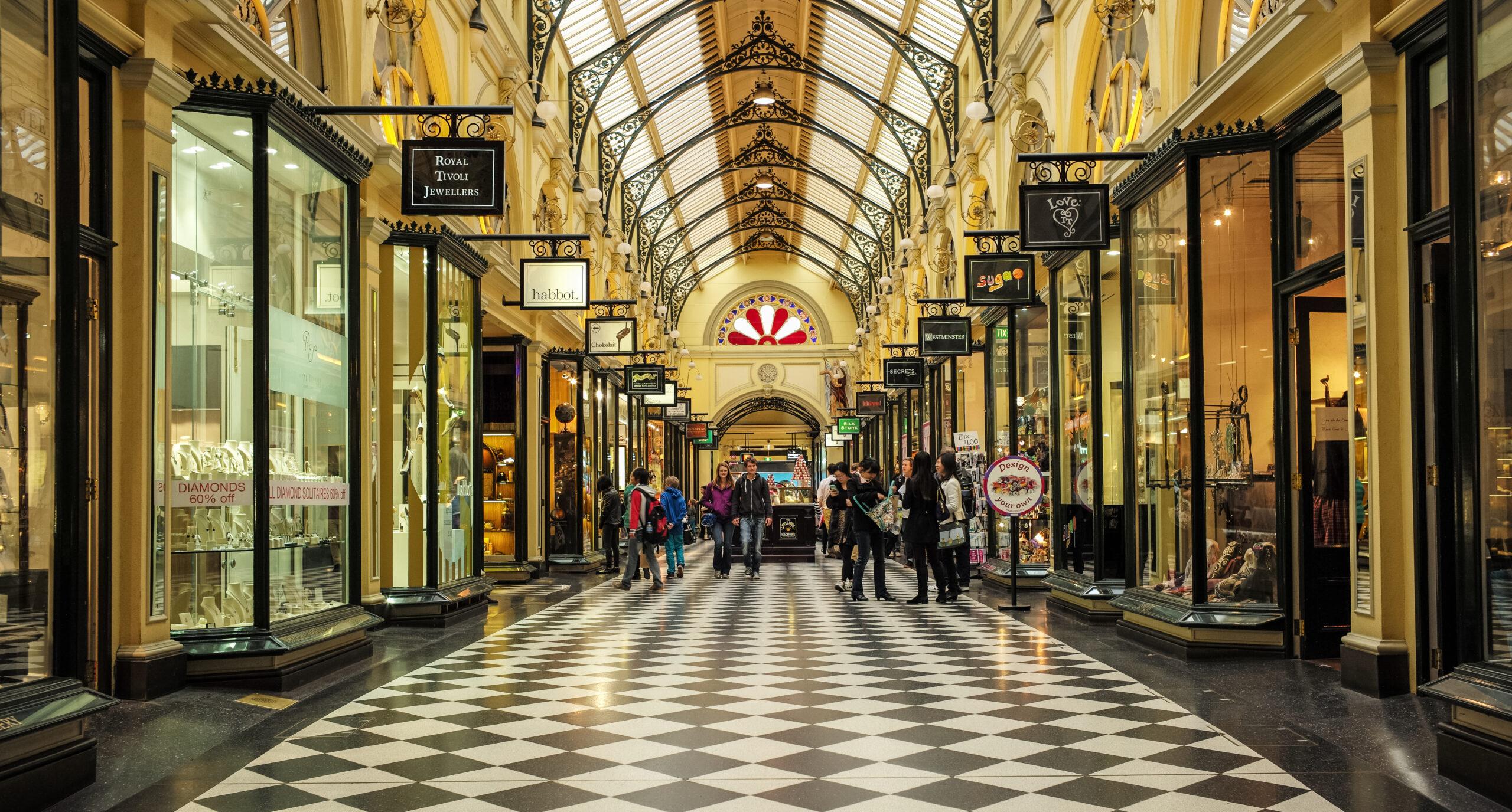 The Royal Arcade in Melbourne, for bit of shopping or a bite to eat/Getty Images.