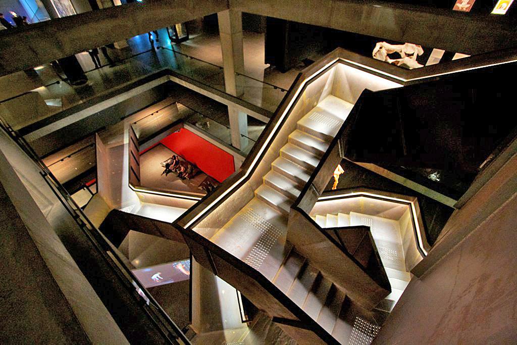 The entrance to MONA is a series of staircases that send visitors down three flights./Wikimedia Commons photo by Rob Taylor