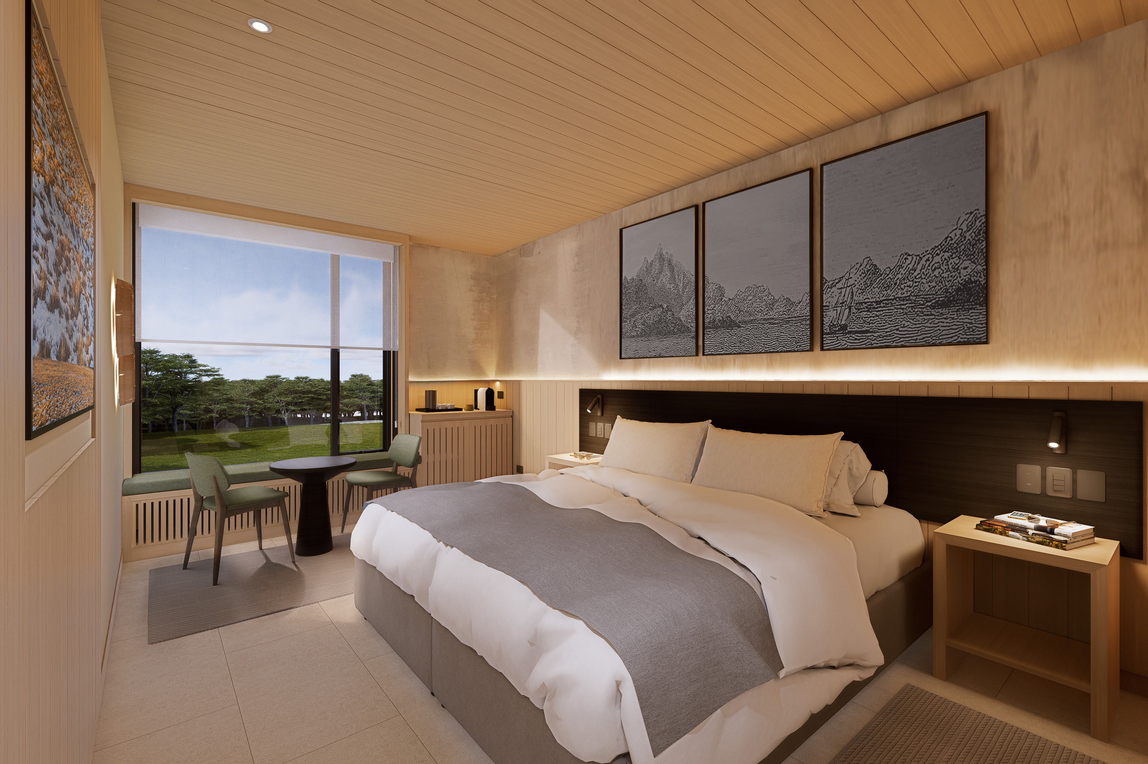 A guest room at The Cormorant at 55 South/Images are intended as general reference. Features, materials, finishes and layout may be different than shown.