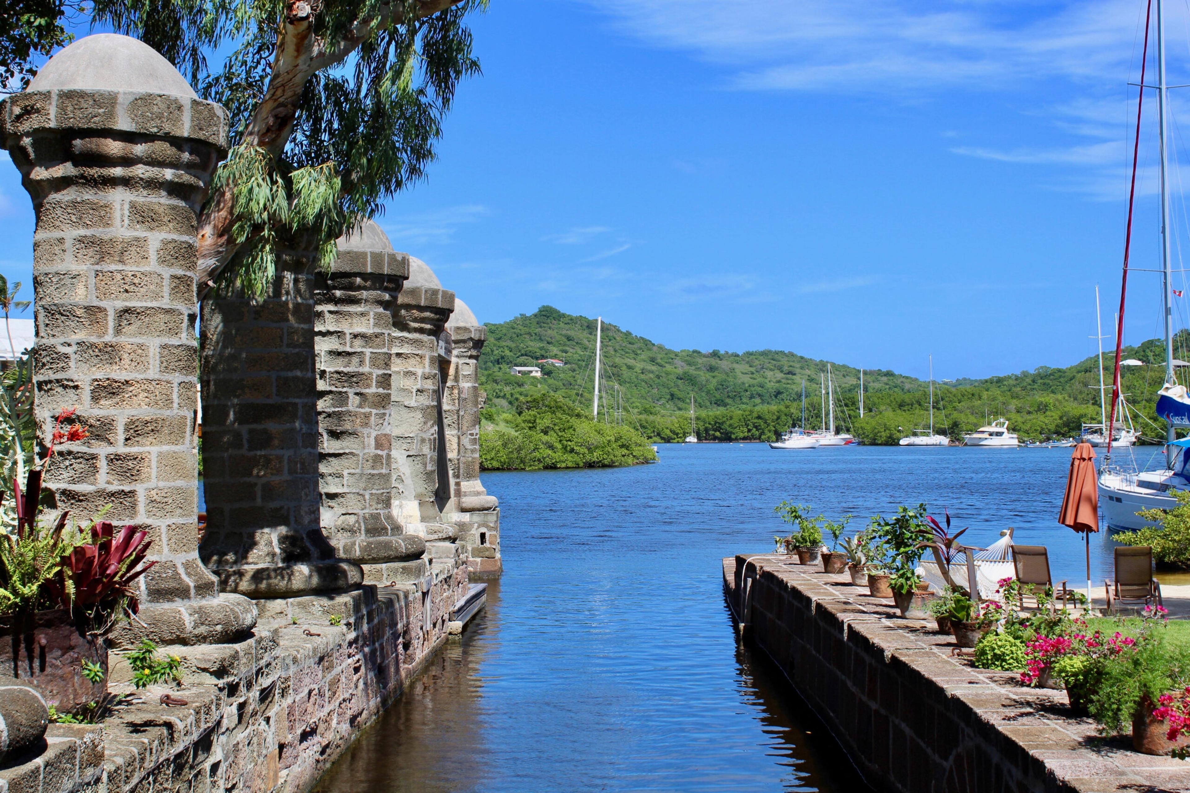 The view from Nelson's Dockyard, which dates to the 1700s, on Antigua./Shutterstock