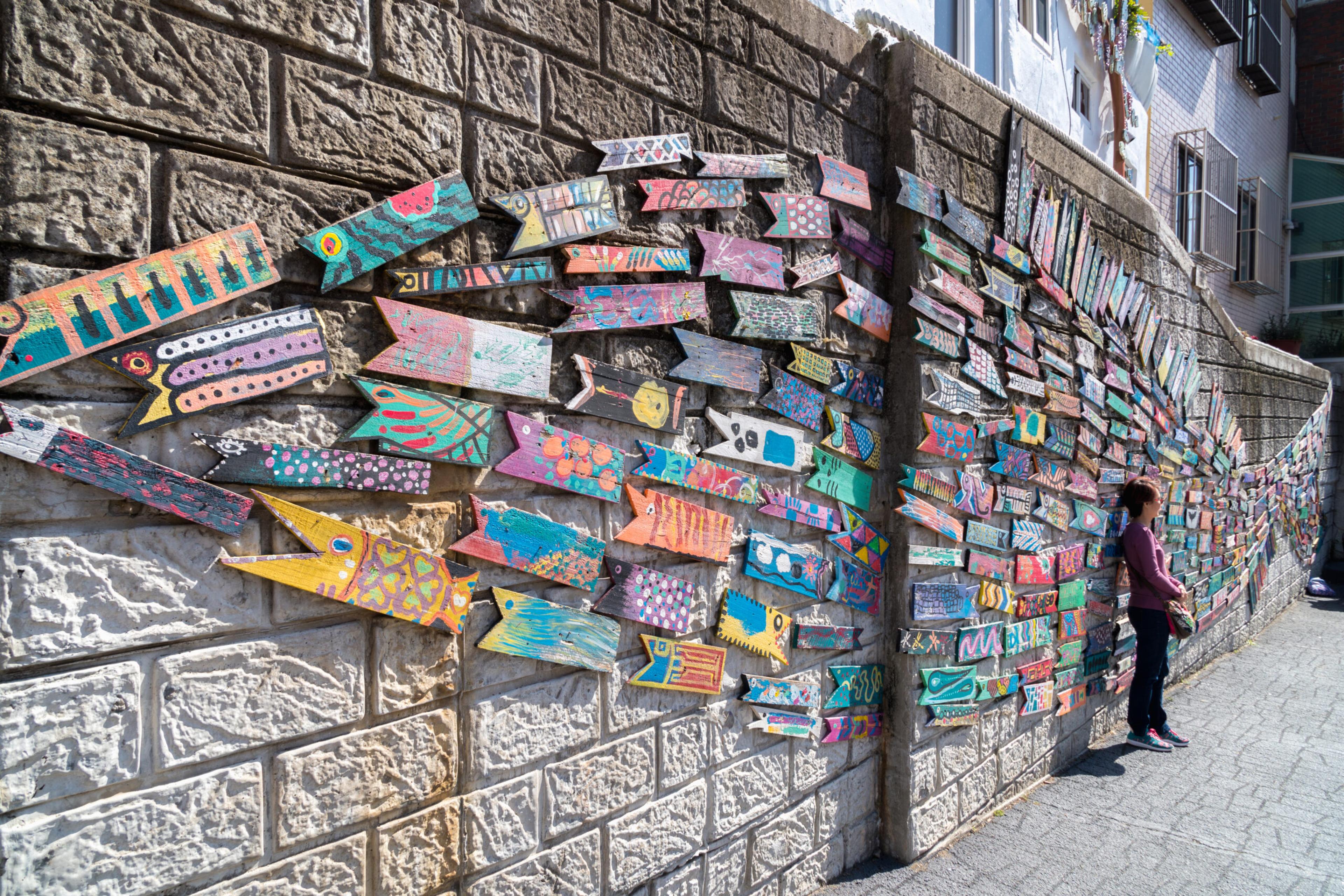 Painted fish go with the tide in Gamcheon./Shutterstock