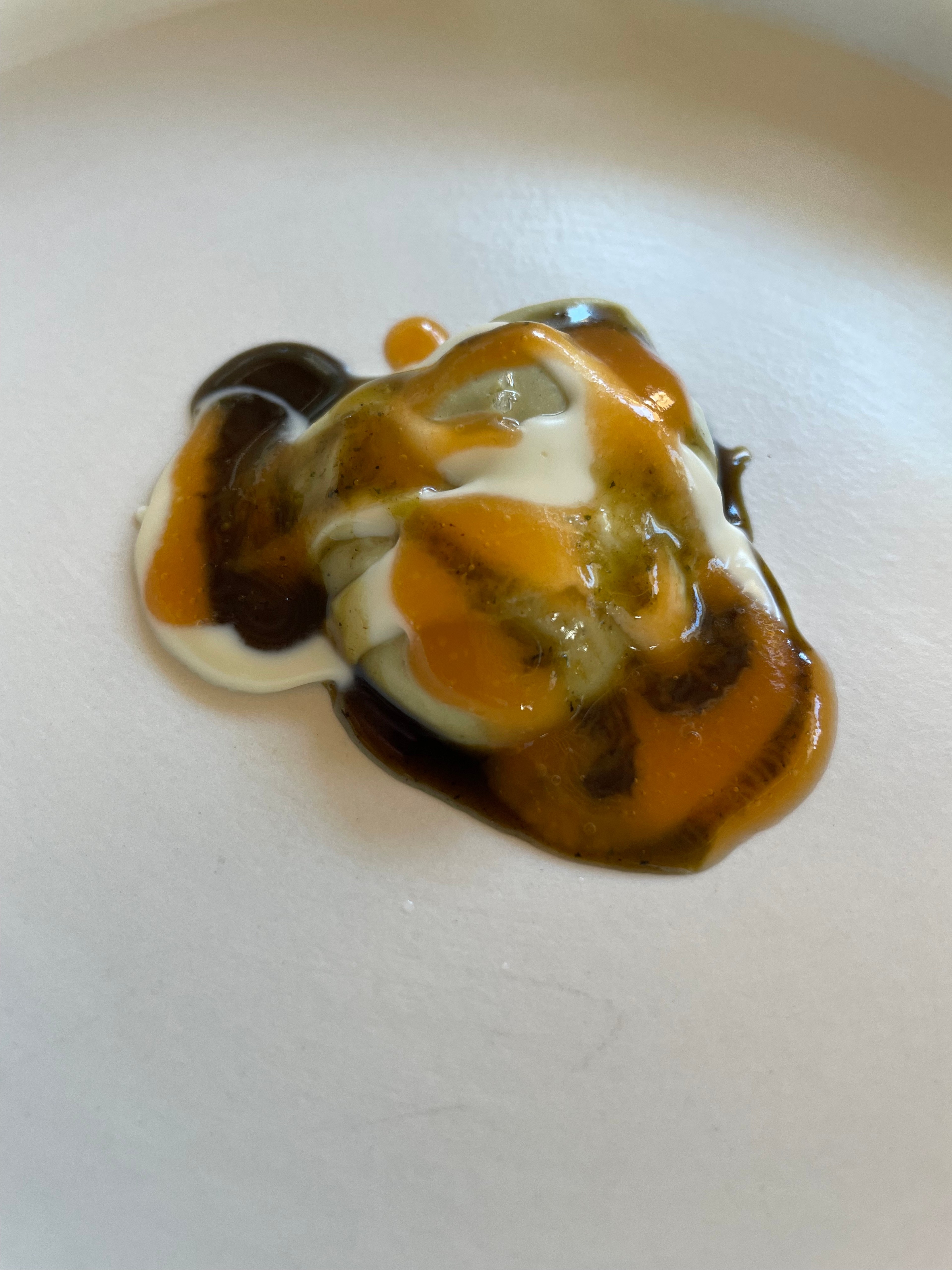 At Antonia Klugman's L’Argine a Vencò, a multi-course feast, part of S.A.L.T. Experiences, includes a dessert, made of chicory, white chocolate and apricot./Laura Lazzaroni.