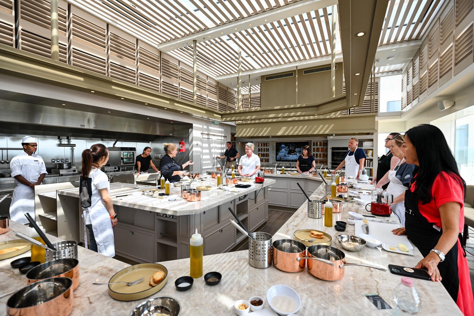 It's all hands on deck as cooking demos proceed in expanded facilities for S.A.L.T. Lab./Photo by David Swanson for Silversea