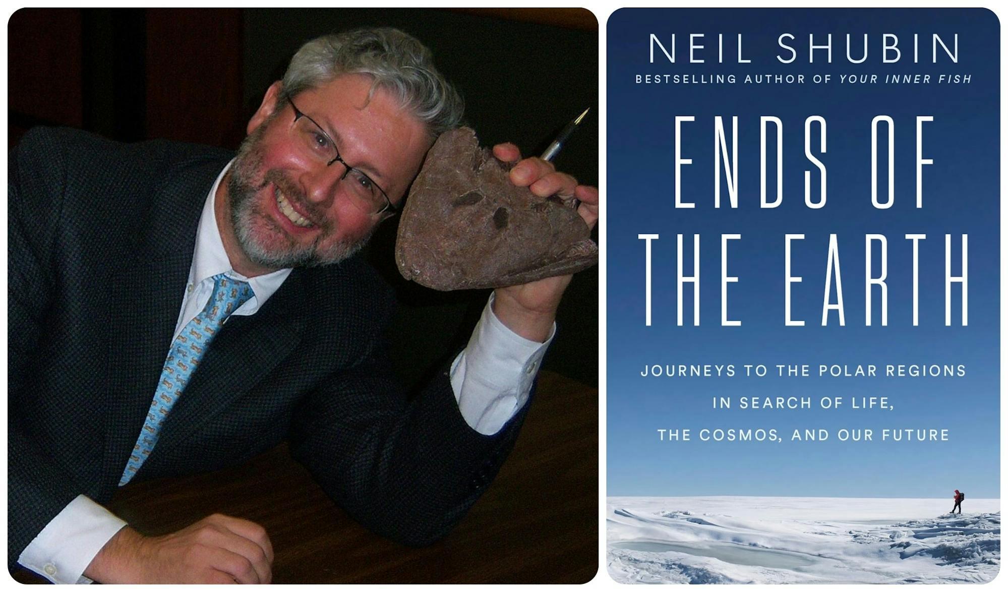 Neil Shubin and his new book, "Ends of the Earth."/Shubin photo Wikipedia by © Caleb Long