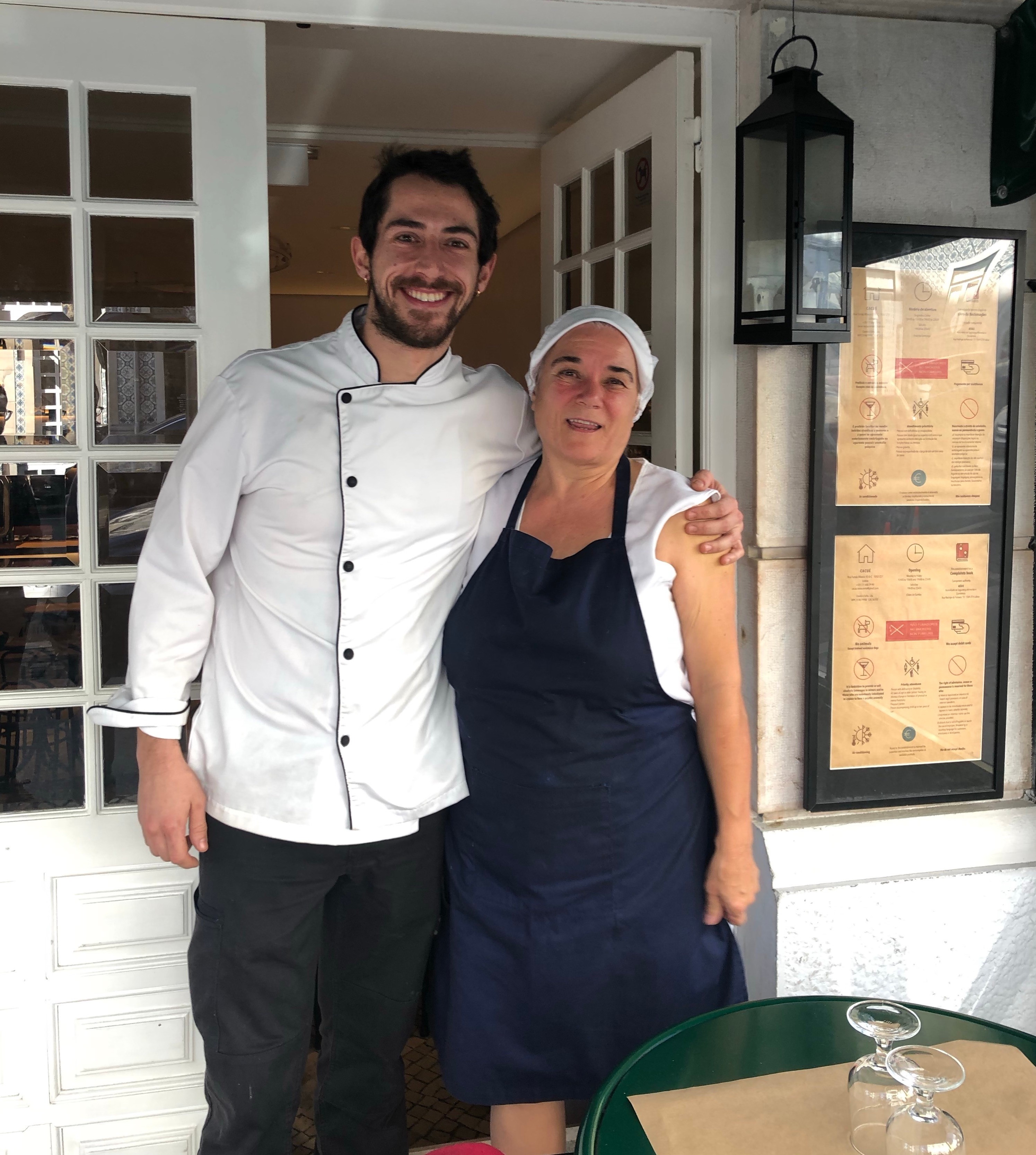 José Saudade e Silva, chef and owner of Cacué, with this star cook Dona Rosa Seguro./Howie Kahn